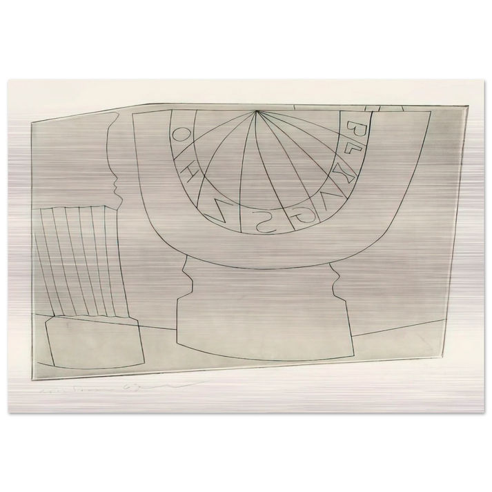 Turkish sundial column - 1967 - Ben Nicholson Brushed Aluminum Print - 70x100 cm / 28x40 inches | Ben Nicholson Aluminum Print | Ben Nicholson Prints