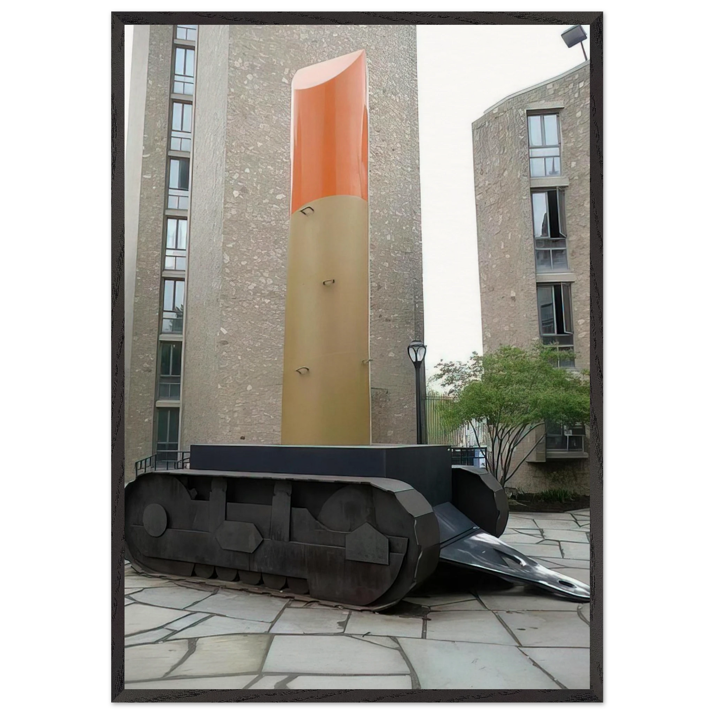 LIPSTICK ASCENDING ON CATERPILLAR TRACKS 1969 - Claes Oldenburg 70x100 cm / 28x40 inches Framed Art Print – Black Wooden Frame