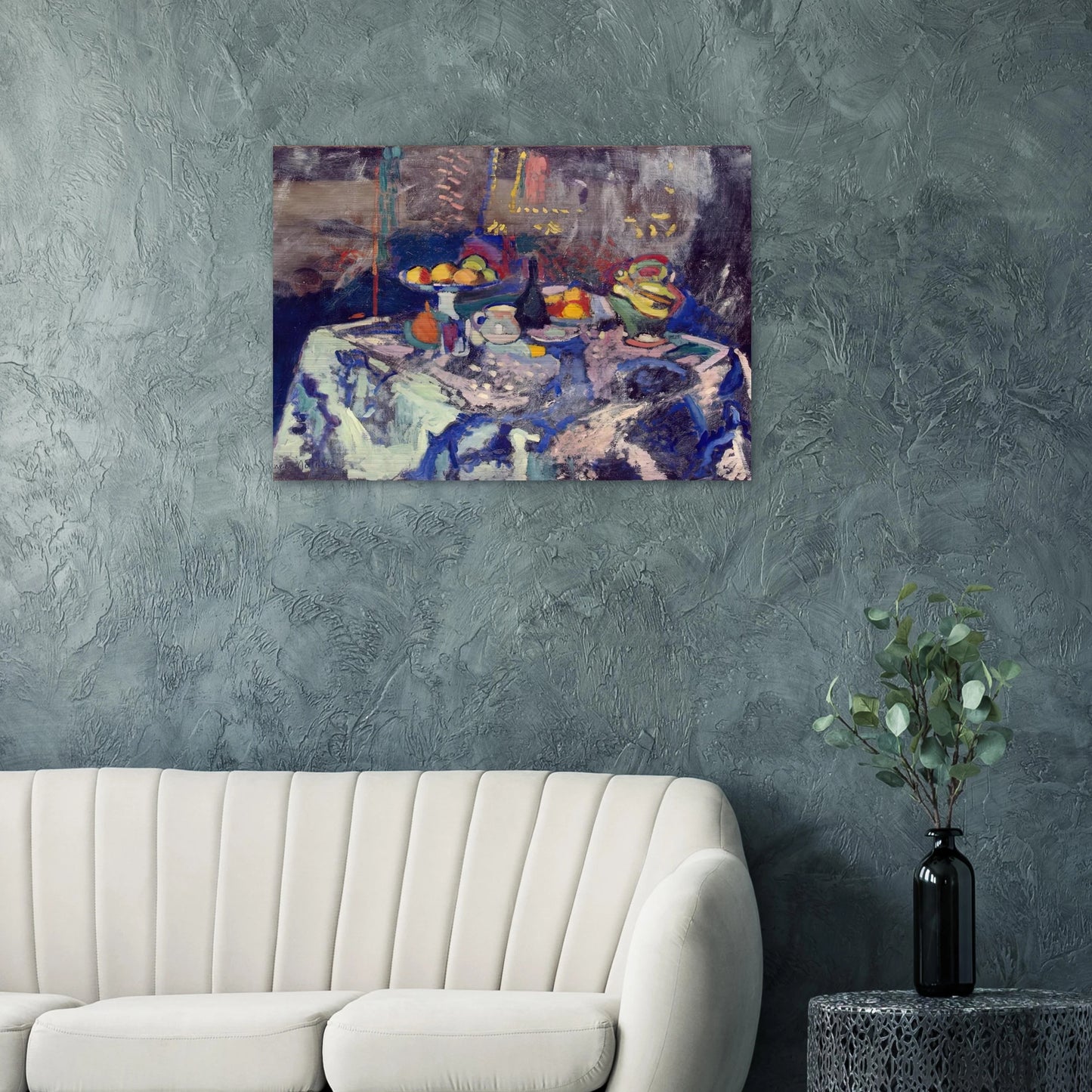VASE BOTTLE AND FRUIT 1906 - Henri Matisse Brushed Aluminum Print - 70x100 cm / 28x40 inches | Henri Matisse Aluminum Print | Henri Matisse Prints