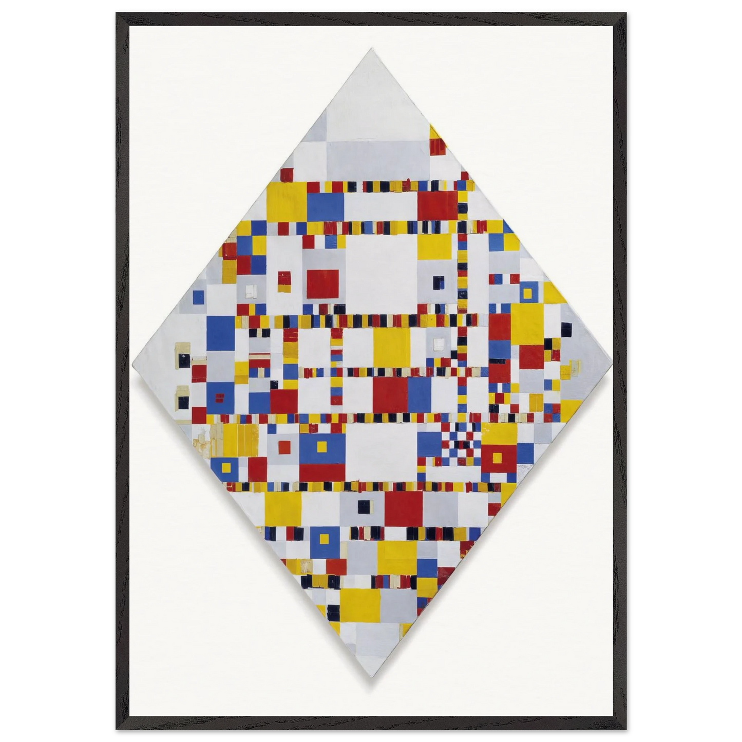 Victory Boogie Woogie - Piet Mondrian 70x100 cm / 28x40 inches Framed Art Print – Black Wooden Frame
