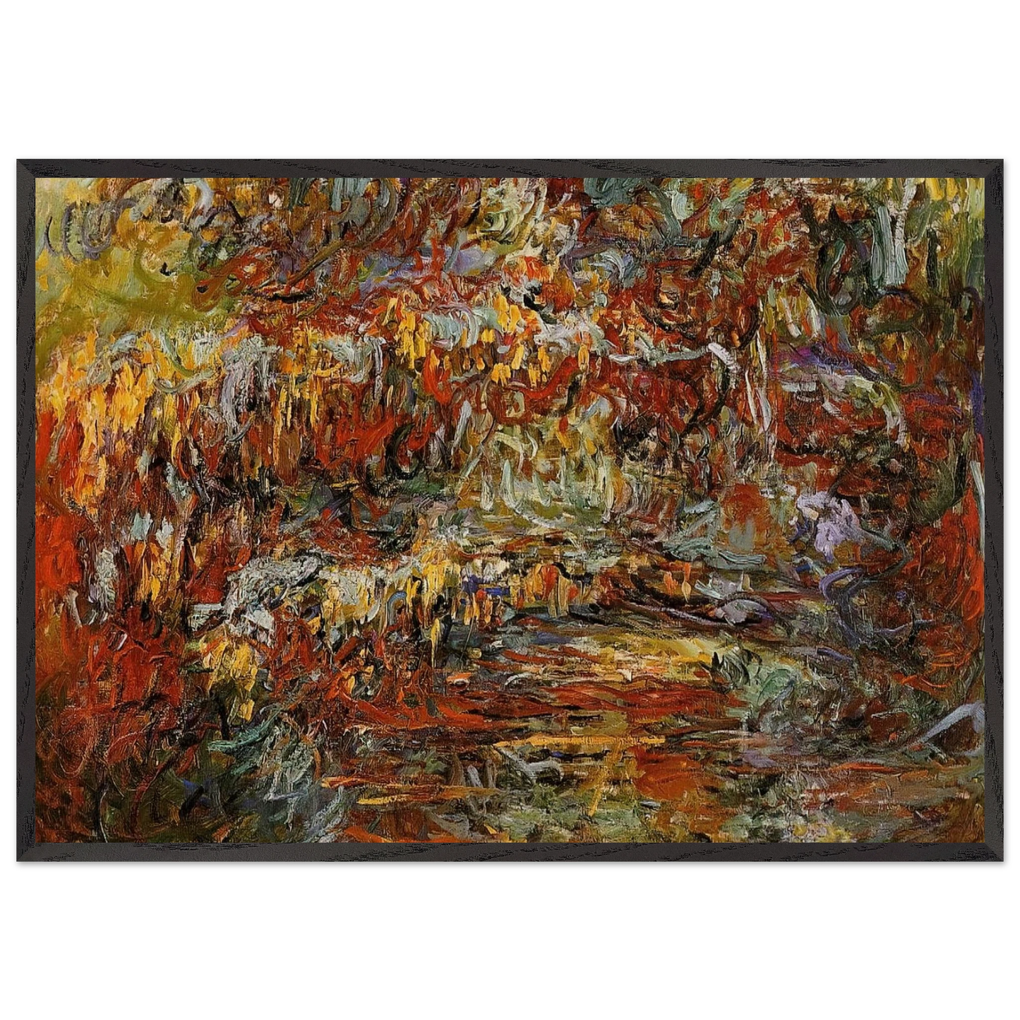 The Japanese Bridge 8 - claude monet 70x100 cm / 28x40 inches Framed Art Print – Black Wooden Frame