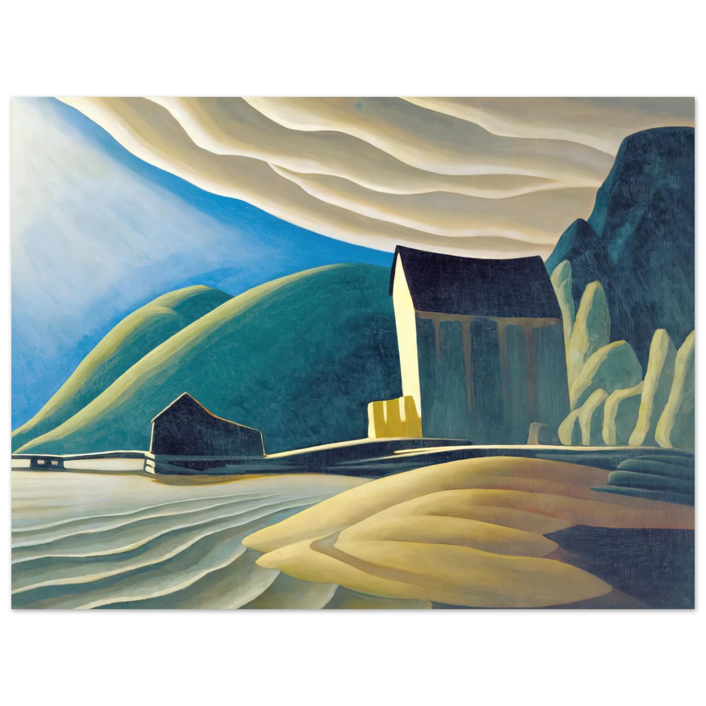 Lawren Harris - Ice House, Coldwell, Lake Superior - 1923 75x100 cm / 30x40inches Fine Art Poster