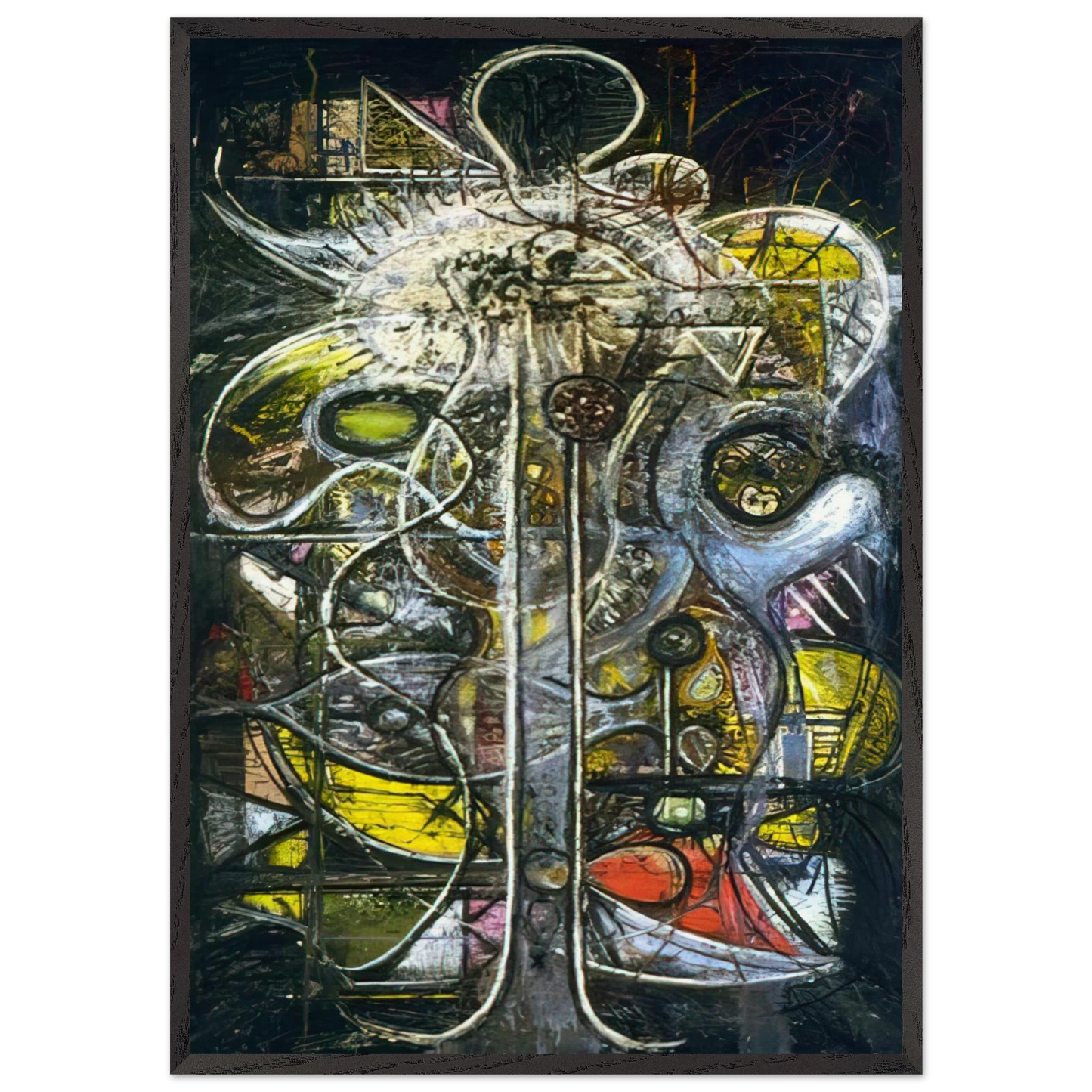 Comprehension of the Atom Crucifixion - Richard Pousette-Dart 70x100 cm / 28x40 inches Framed Art Print – Black Wooden Frame