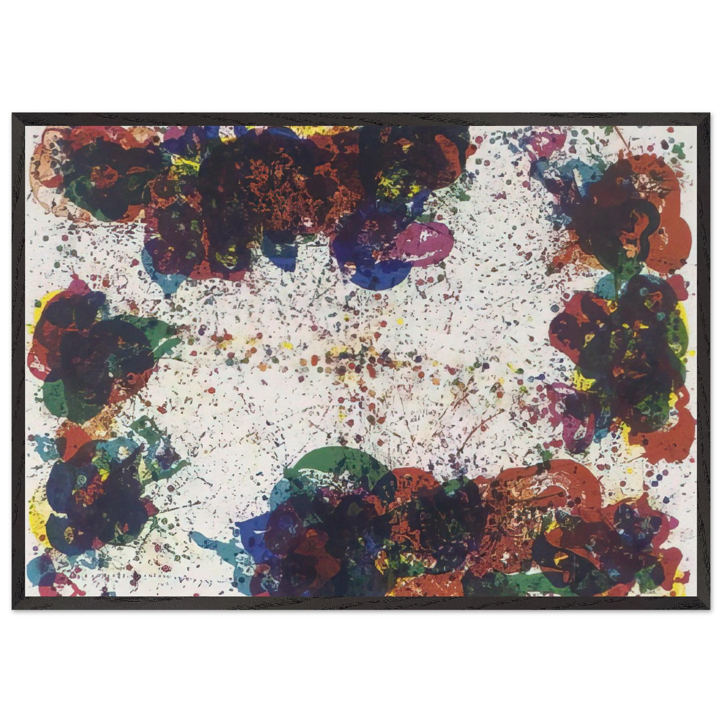 Coral Lyre Nine - Sam Francis 70x100 cm / 28x40 inches Framed Art Print – Black Wooden Frame