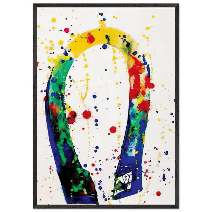 Sculpture Drawing Toyko SF65-018 - Sam Francis 70x100 cm / 28x40 inches Framed Art Print – Black Wooden Frame