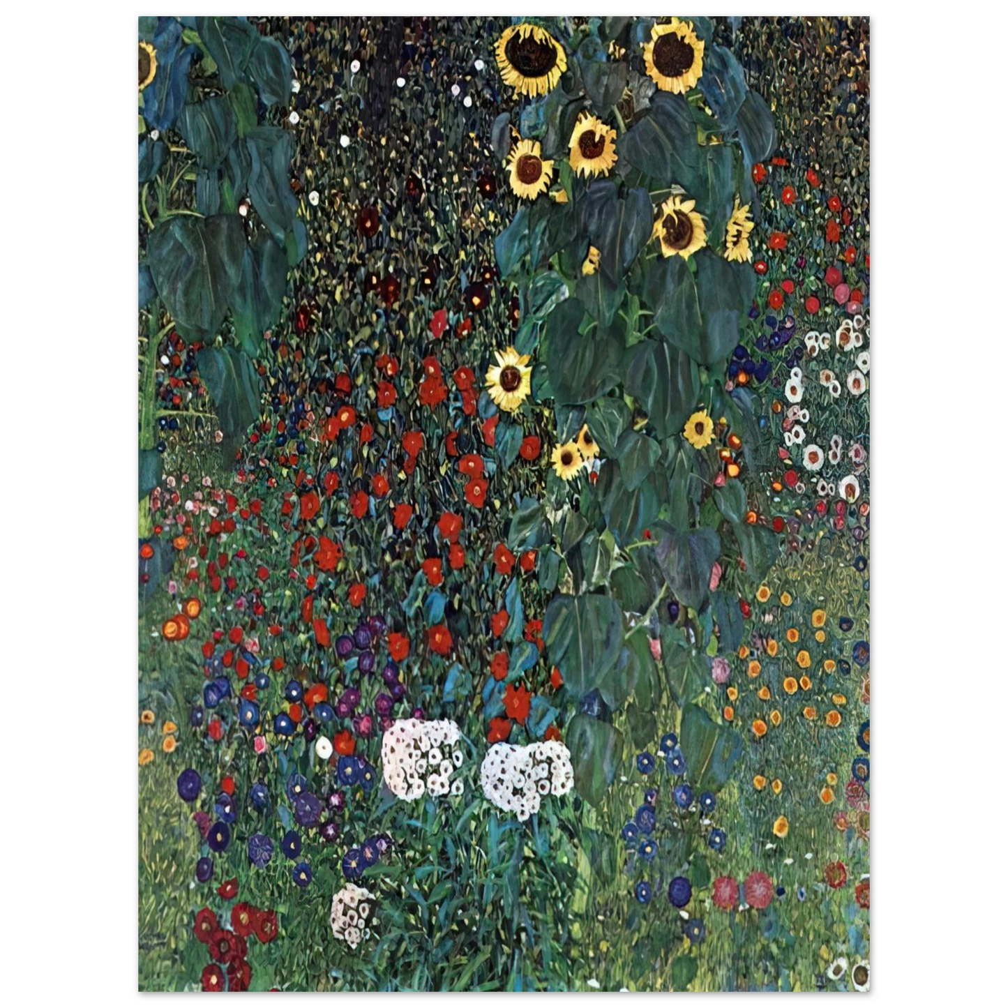 Gustav Klimt - COUNTRY GARDEN WITH SUNFLOWERS 1906 75x100 cm / 30x40inches Fine Art Poster
