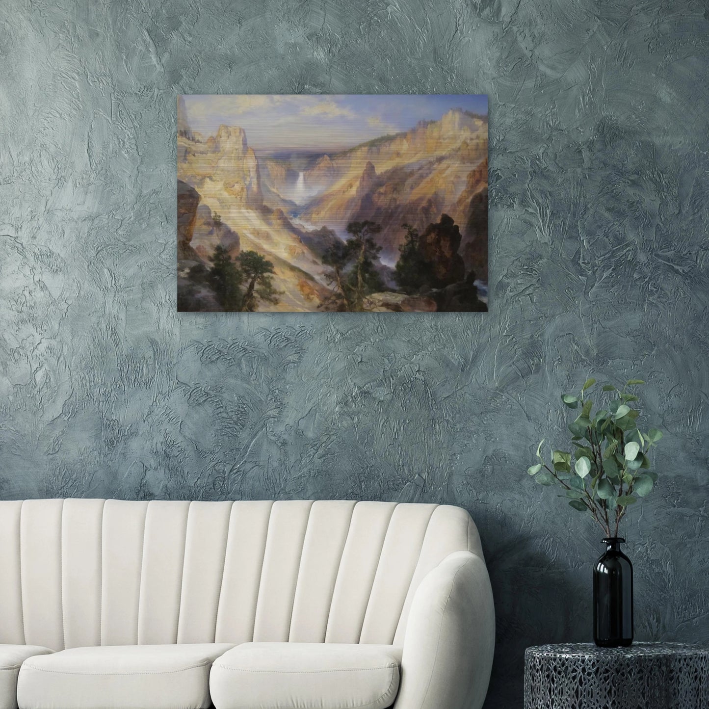 Grand Canyon of the Yellowstone, Wyoming - Thomas Moran Brushed Aluminum Print - 70x100 cm / 28x40 inches | Thomas Moran Aluminum Print | Thomas Moran Prints