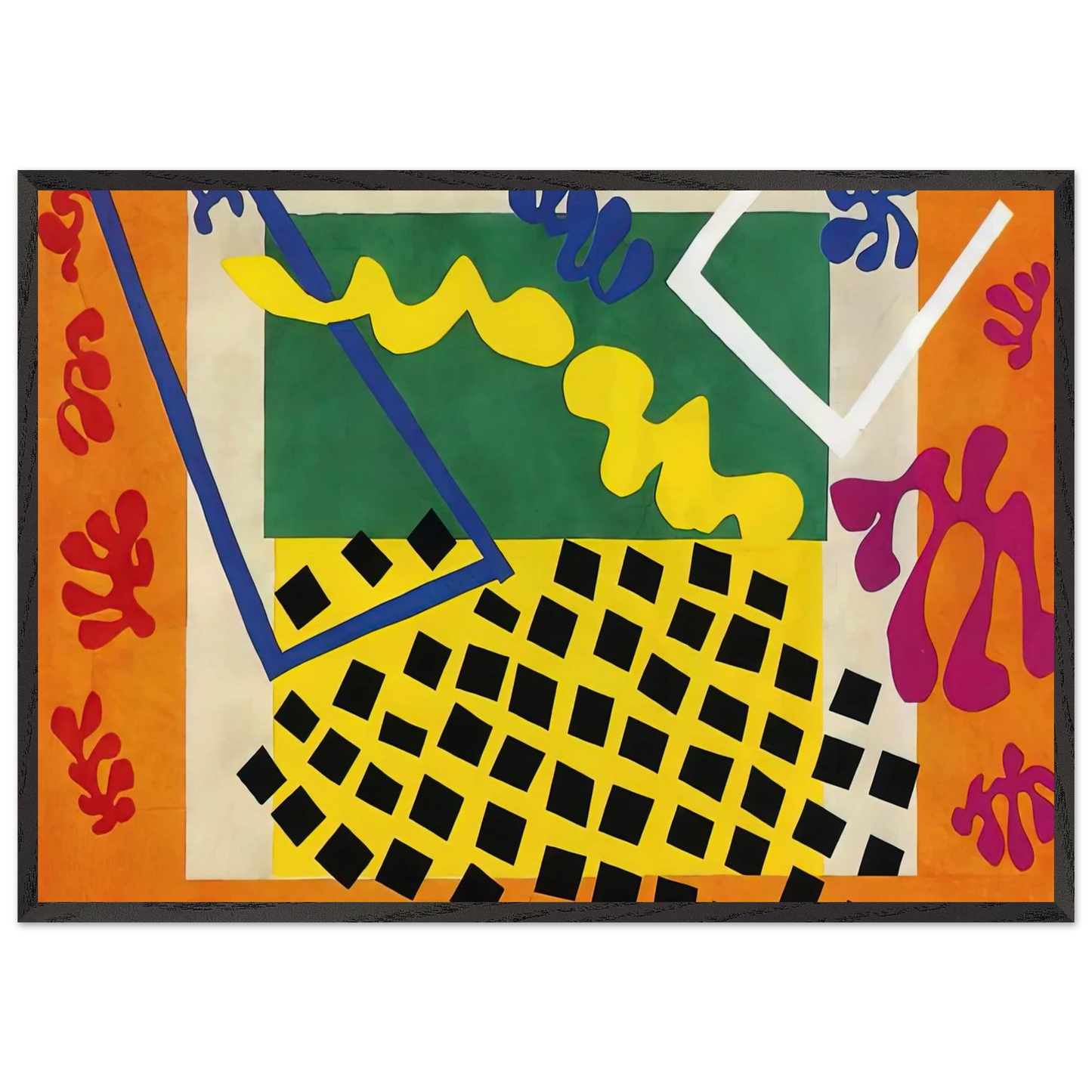 CUT OUTS 3 - Henri Matisse 70x100 cm / 28x40 inches Framed Art Print – Black Wooden Frame