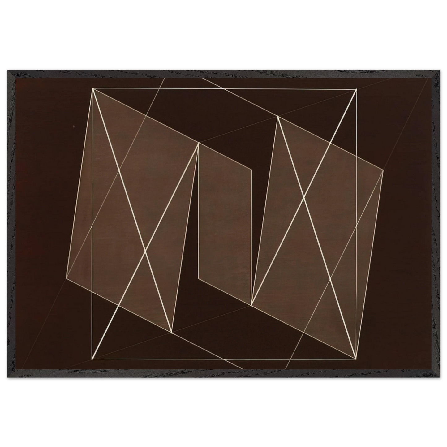 TRANSFORMATION OF A SCHEME NO 19 1950 - Josef Albers 70x100 cm / 28x40 inches Framed Art Print – Black Wooden Frame