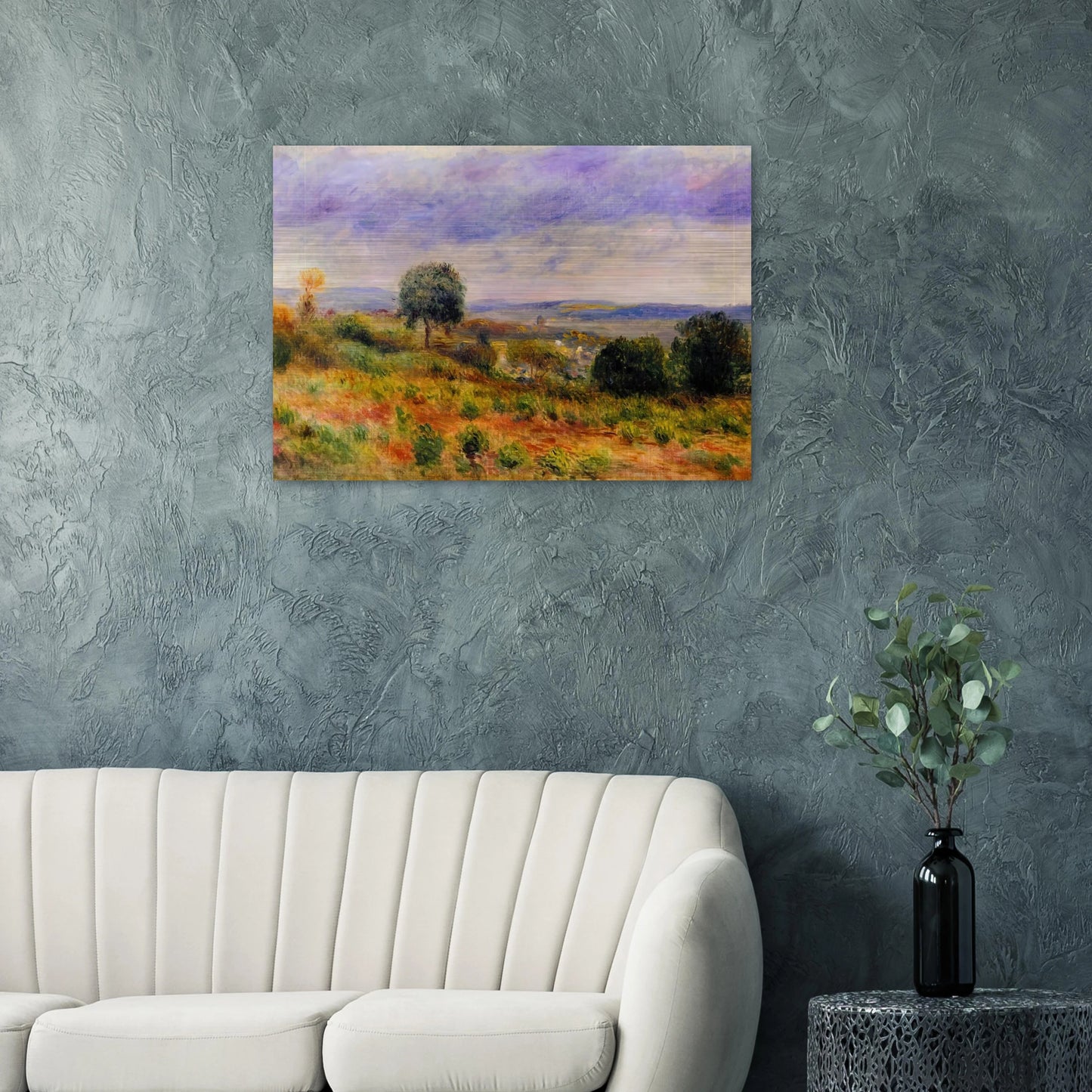 Landscape Auvers sur Oise - Pierre-Auguste Renoir Brushed Aluminum Print - 70x100 cm / 28x40 inches | Pierre-Auguste Renoir Aluminum Print | Pierre-Auguste Renoir Prints