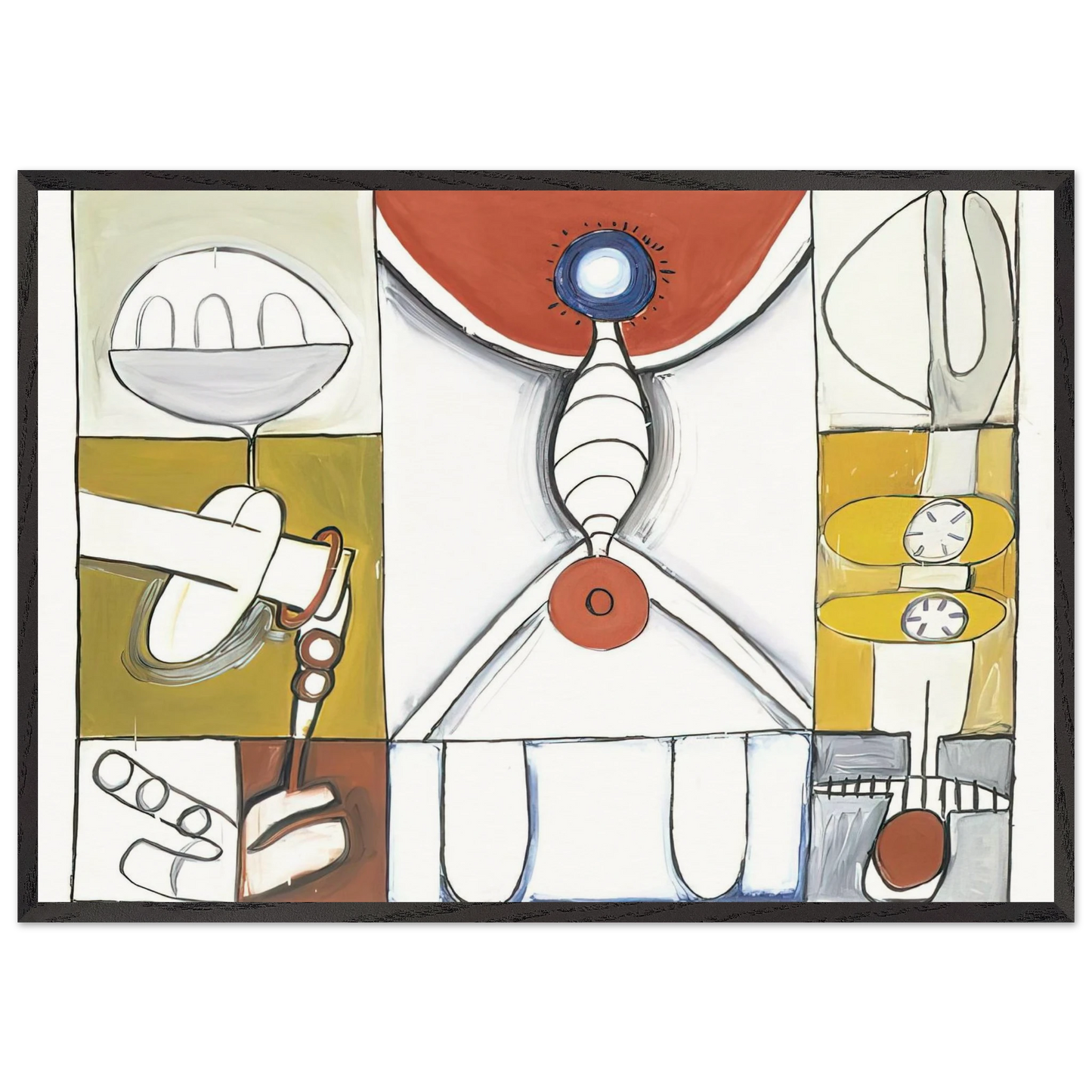 UNTITLED 1965 2 - Eva Hesse 70x100 cm / 28x40 inches Framed Art Print – Black Wooden Frame