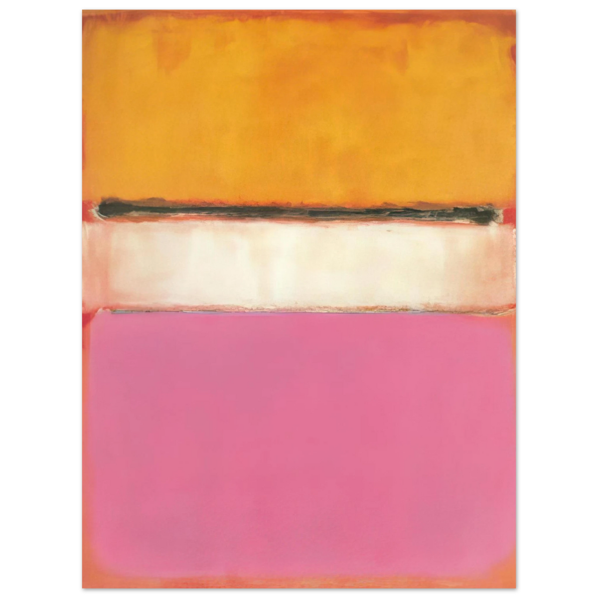 Mark Rothko - White Center Yellow, Pink and Lavender on Rose - 1950 Wall Art - 60x80 cm / 24x32 inches - Premium Wooden Framed Poster With Fine Art Paper-canvas - White frame