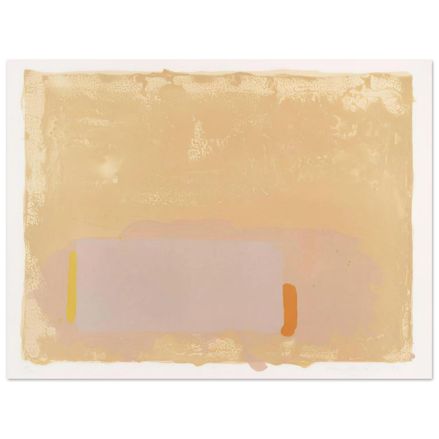 John Hoyland - Brown-Beige-Pink - 1971 75x100 cm / 30x40inches Fine Art Poster
