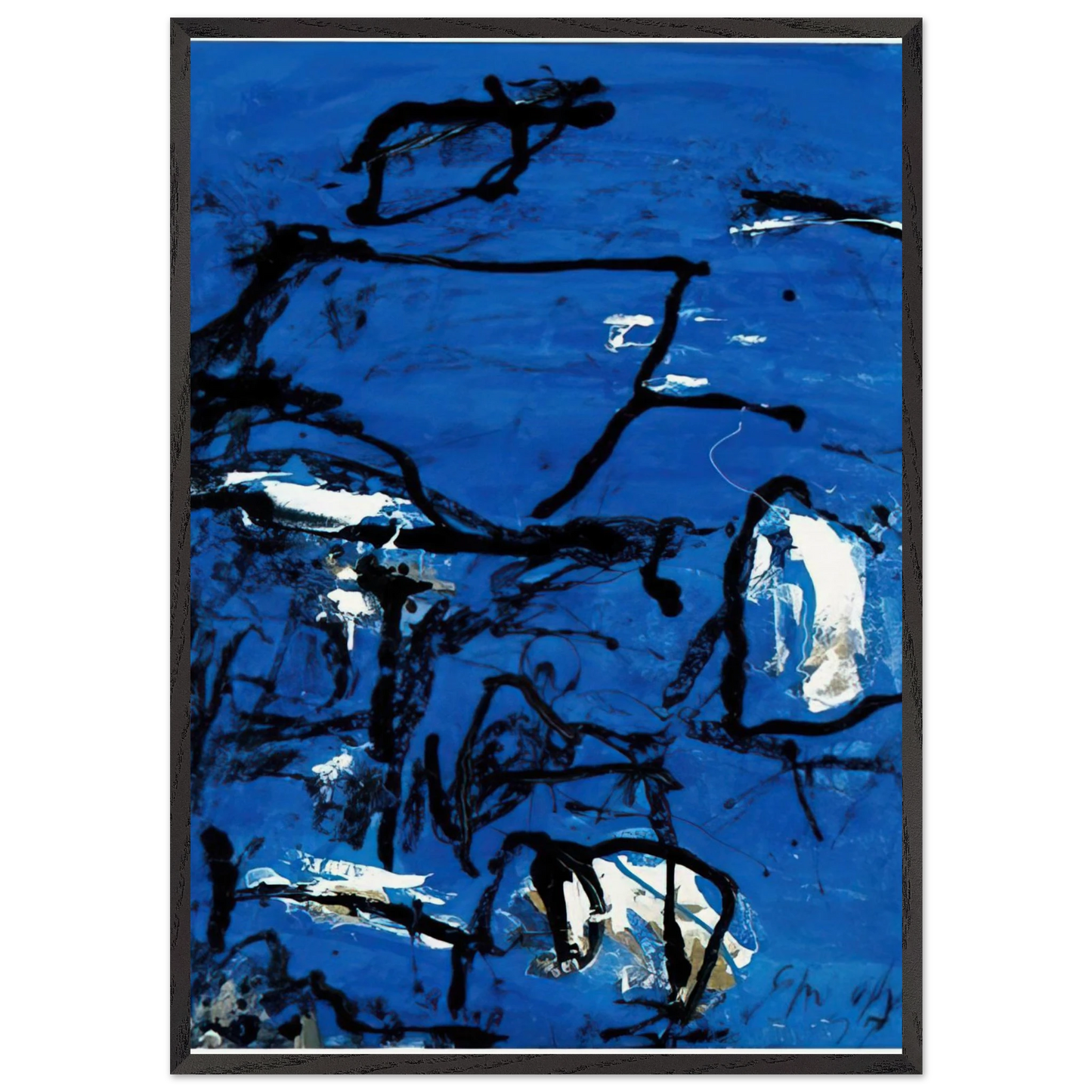 Cuma - Tachisme - Emil Schumacher 70x100 cm / 28x40 inches Framed Art Print – Black Wooden Frame
