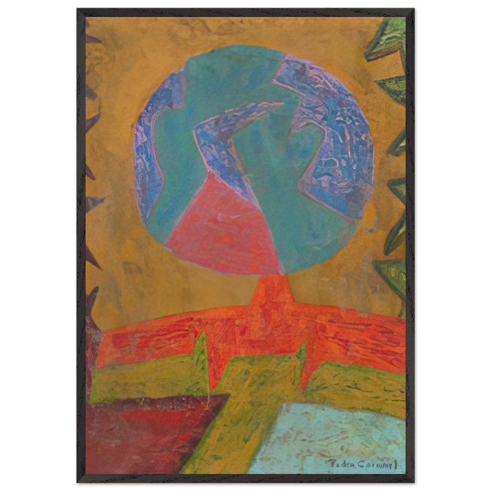 Luna - Pedro Coronel 70x100 cm / 28x40 inches Framed Art Print – Black Wooden Frame