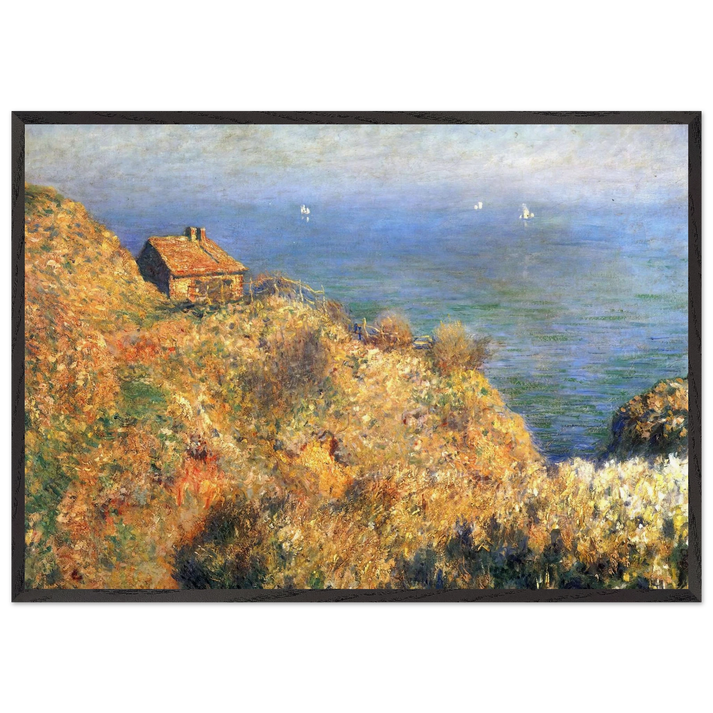 Fishermans House at Varengeville - claude monet 70x100 cm / 28x40 inches Framed Art Print – Black Wooden Frame