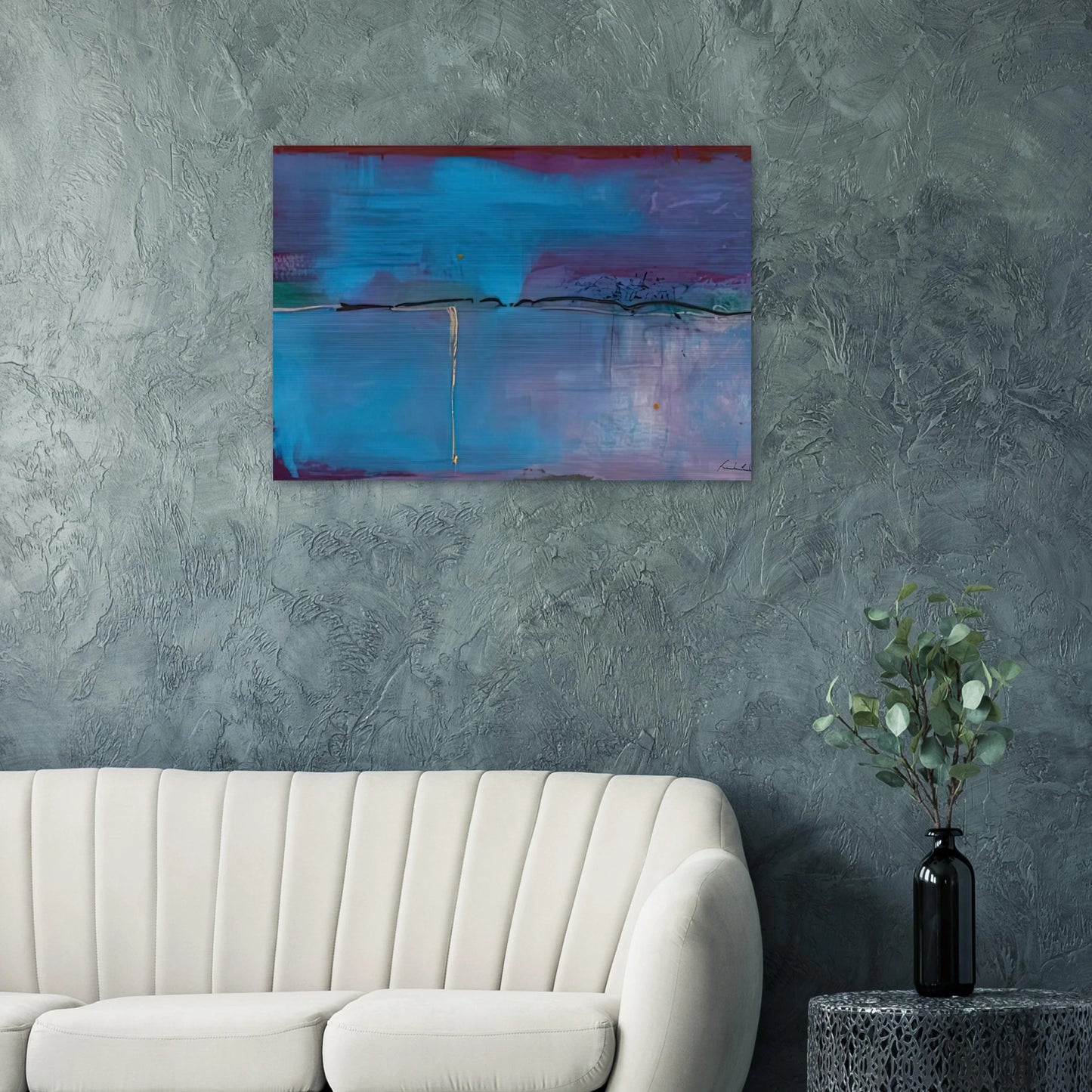 Zone Blue, 1994- - Helen Frankenthaler Brushed Aluminum Print - 70x100 cm / 28x40 inches | Helen Frankenthaler Aluminum Print | Helen Frankenthaler Prints