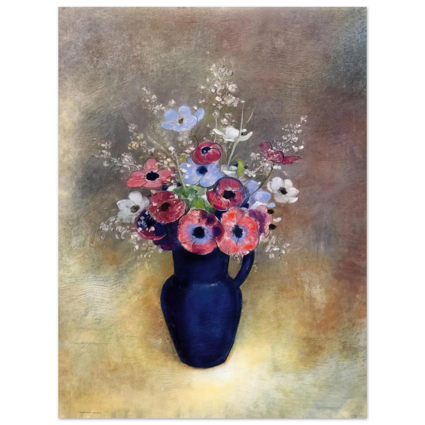Odilon Redon - ANEMONES IN A JUG 75x100 cm / 30x40inches Fine Art Poster