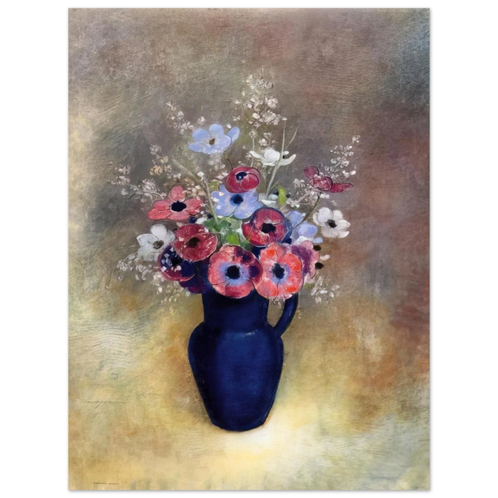 Odilon Redon - ANEMONES IN A JUG 75x100 cm / 30x40inches Fine Art Poster