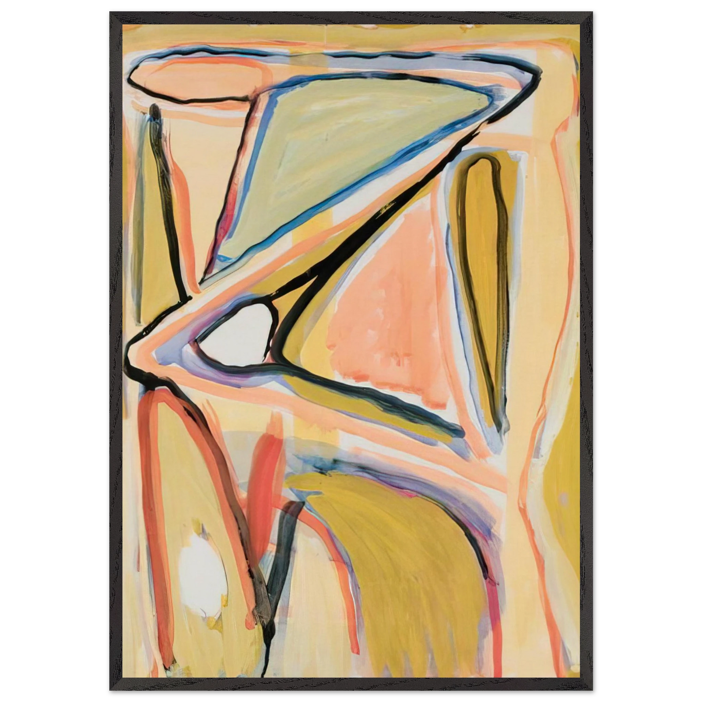 Composition - 1967 - Bram van Velde 70x100 cm / 28x40 inches Framed Art Print – Black Wooden Frame