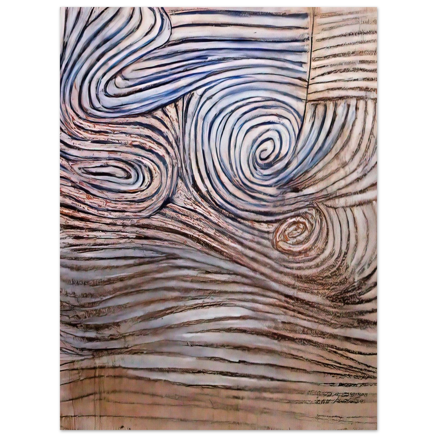 Victor Pasmore - SPIRAL MOTIF IN WHITE BLACK AND INDIGO 1951 75x100 cm / 30x40inches Fine Art Poster