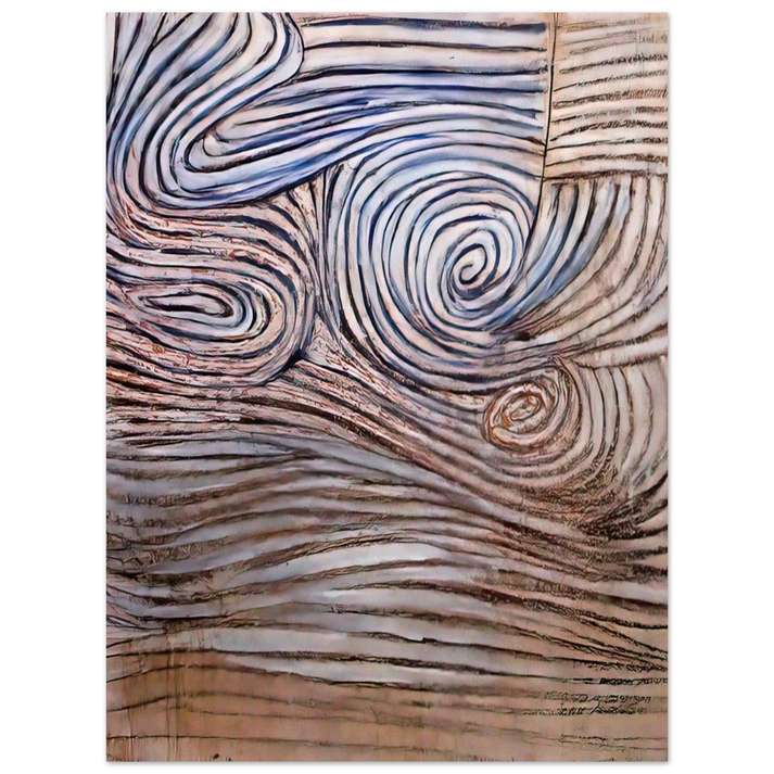 Victor Pasmore - SPIRAL MOTIF IN WHITE BLACK AND INDIGO 1951 75x100 cm / 30x40inches Fine Art Poster