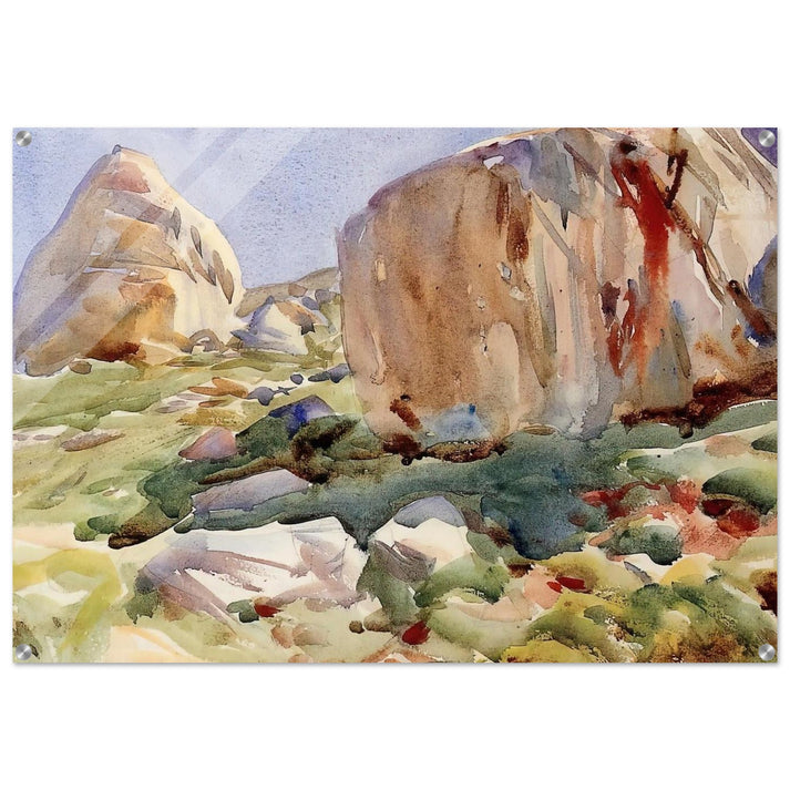 The Simplon. Large Rocks - John Singer Sargent Acrylic Print - 70x100 cm / 28x40″ inches