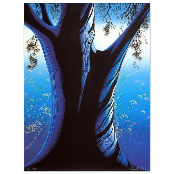 Eyvind Earle - Blue Pine 75x100 cm / 30x40inches Fine Art Poster