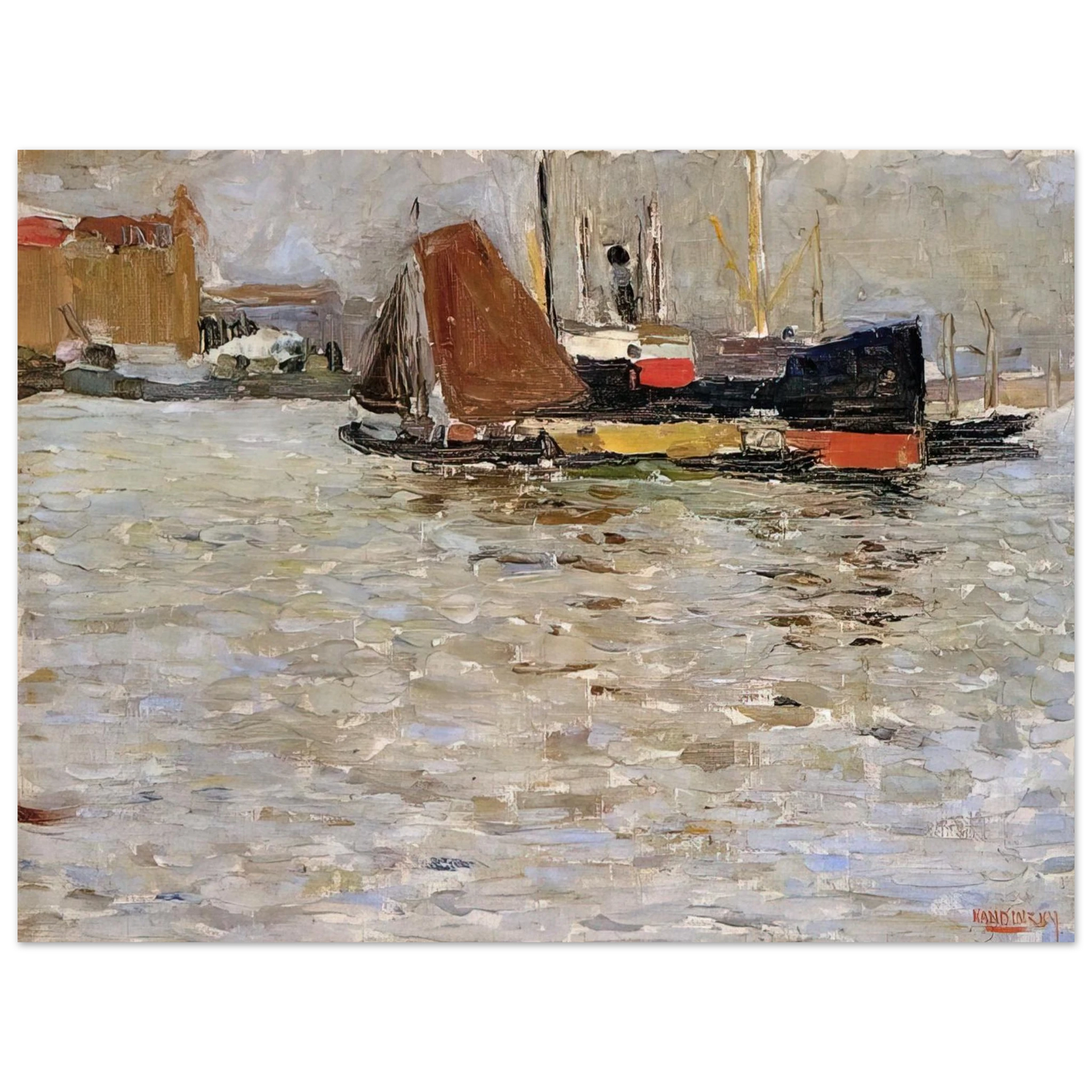 Wassily Kandinsky - ROTTERDAM SUN 1906 75x100 cm / 30x40inches Fine Art Poster