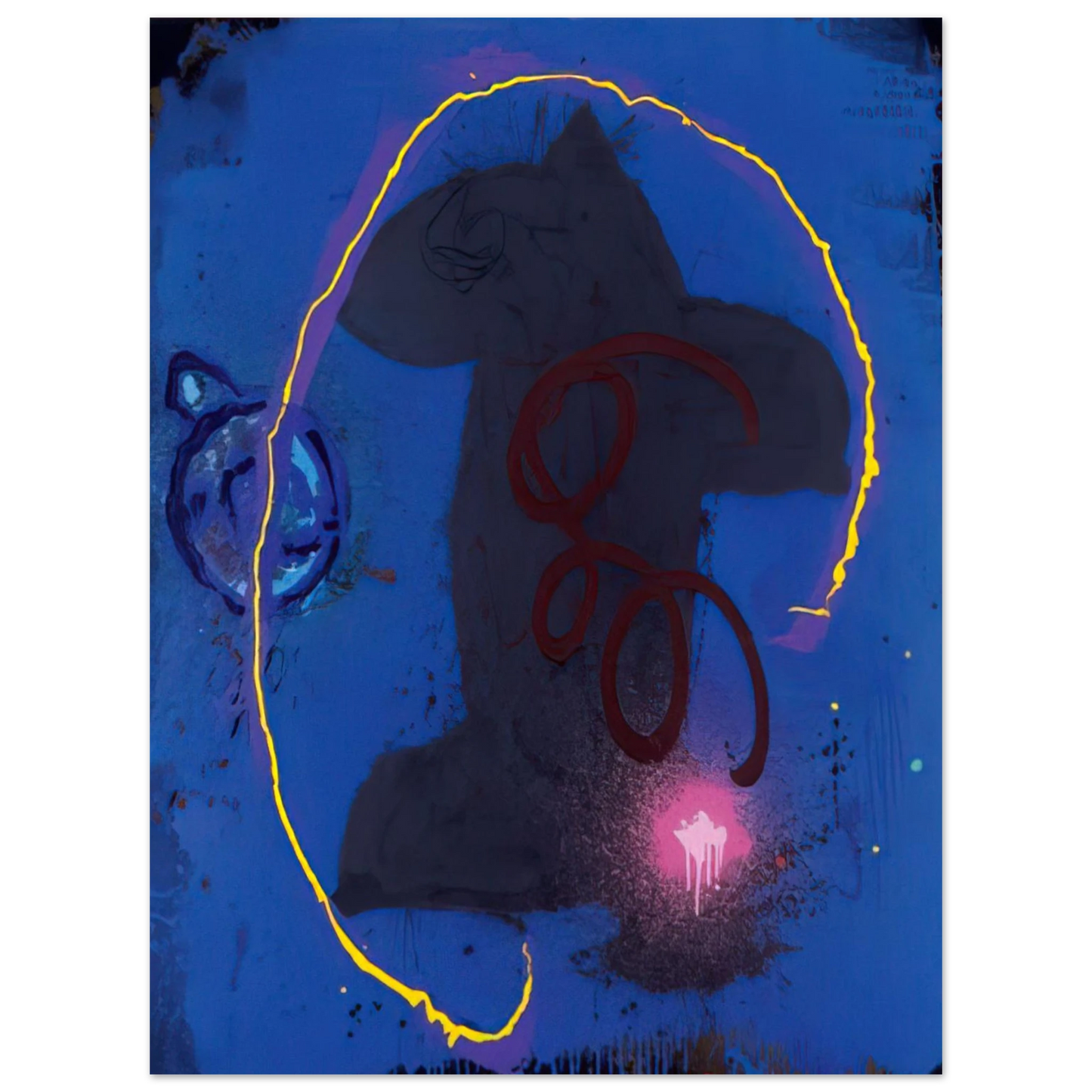 John Hoyland - Black Something 8.2.90 - 1990 75x100 cm / 30x40inches Fine Art Poster