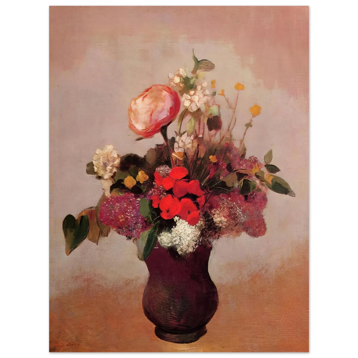 Odilon Redon - FLOWERS IN AA BROWN VASE 75x100 cm / 30x40inches Fine Art Poster