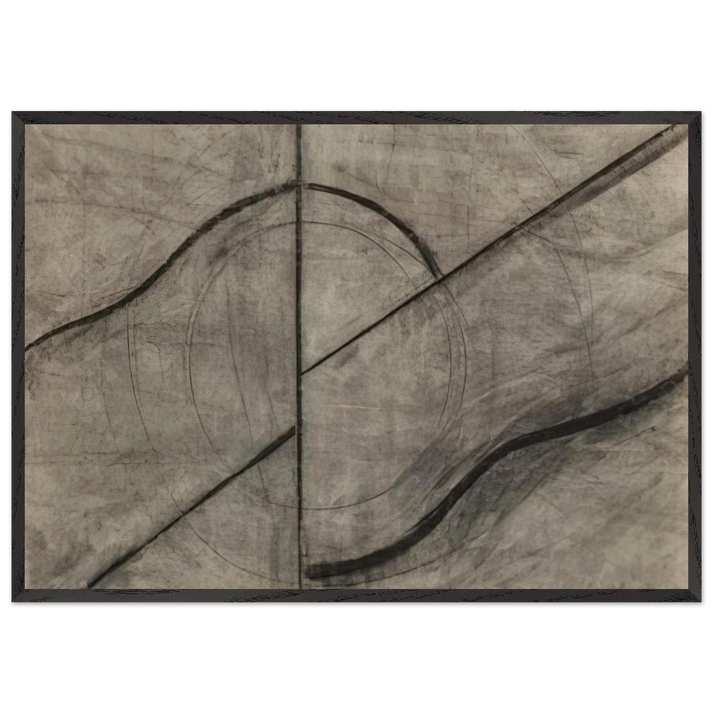 Drawing Based Upon the Breath - Allan Kaprow 70x100 cm / 28x40 inches Framed Art Print – Black Wooden Frame