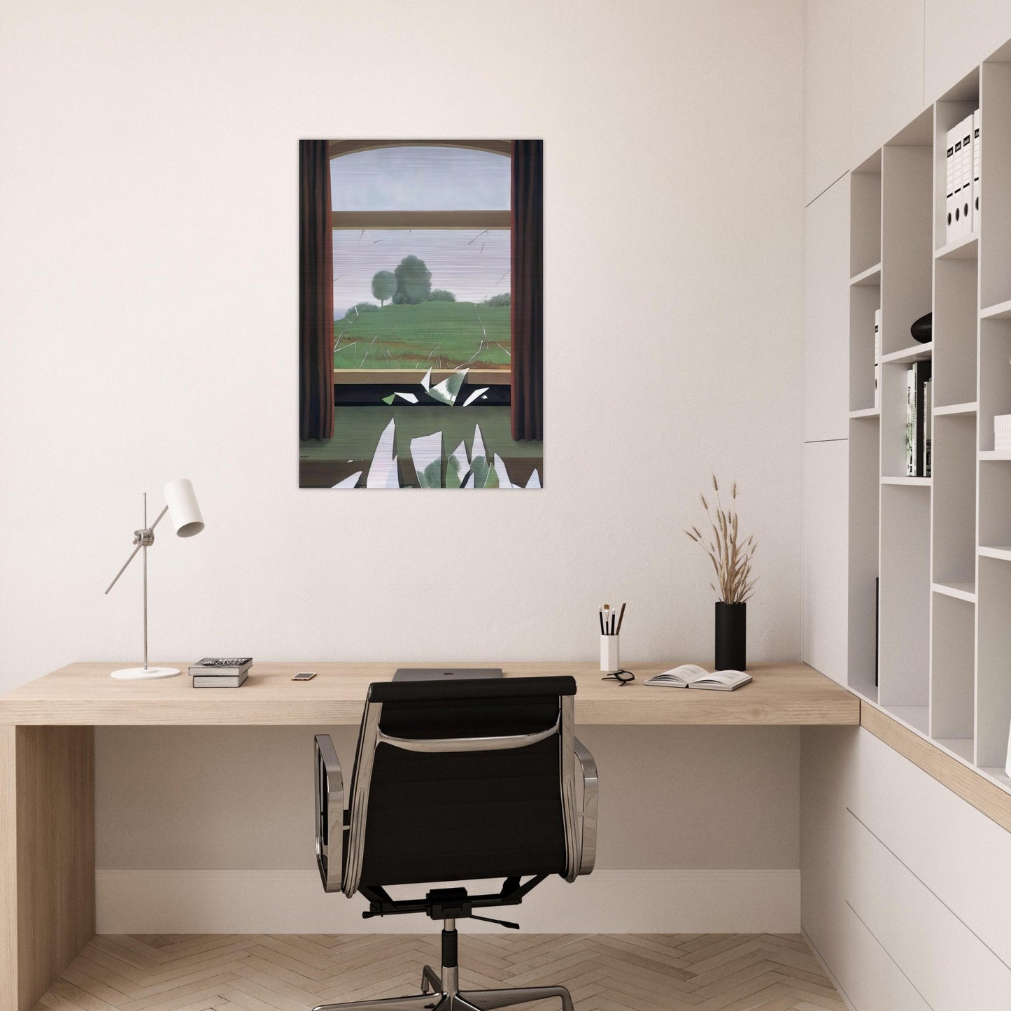 THE KEY TO THE FIELDS 1936 - Rene Magritte Brushed Aluminum Print - 70x100 cm / 28x40 inches | Rene Magritte Aluminum Print | Rene Magritte Prints