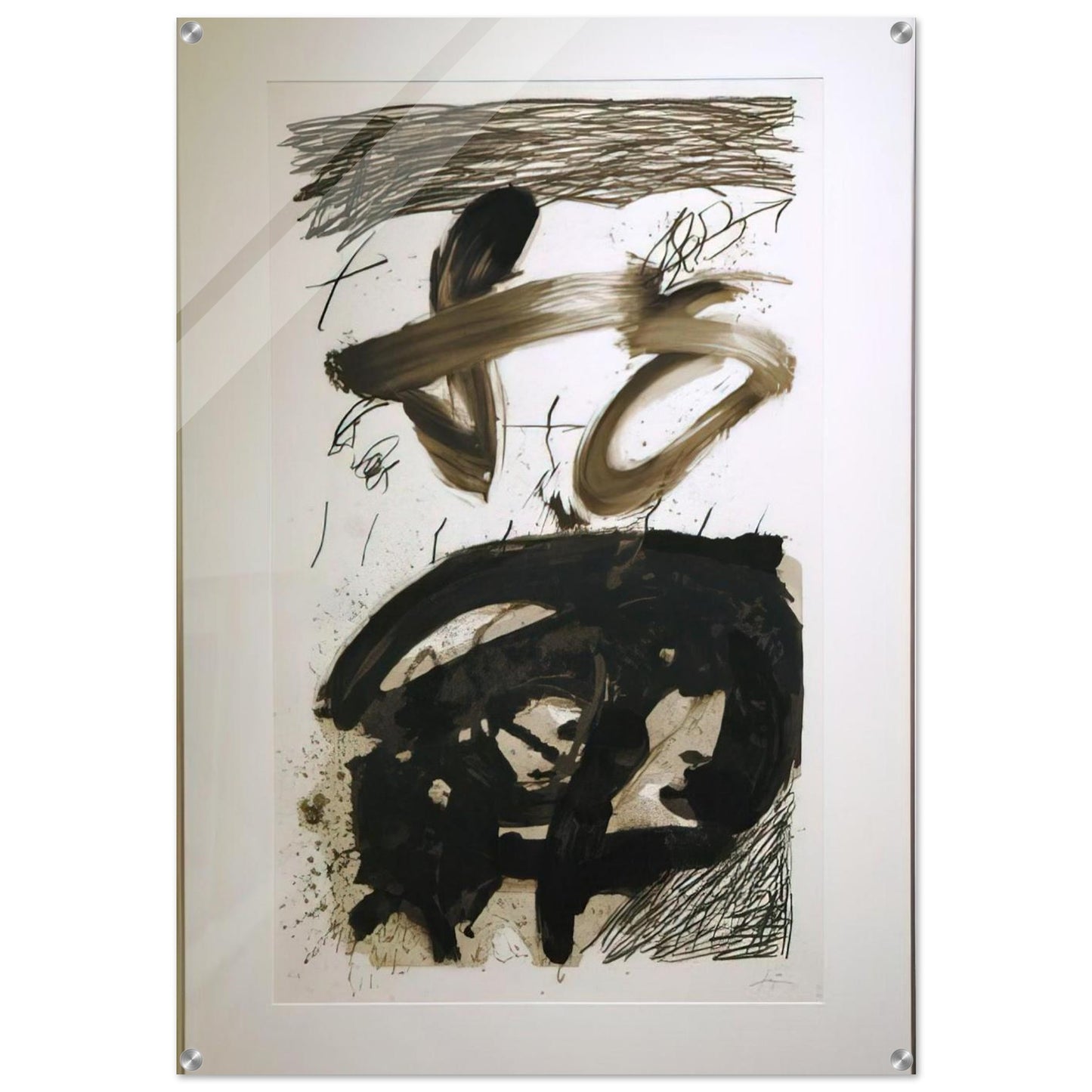 CALLIGRAPHIQUE 1987 - Antoni Tapies Acrylic Print - 70x100 cm / 28x40″ inches