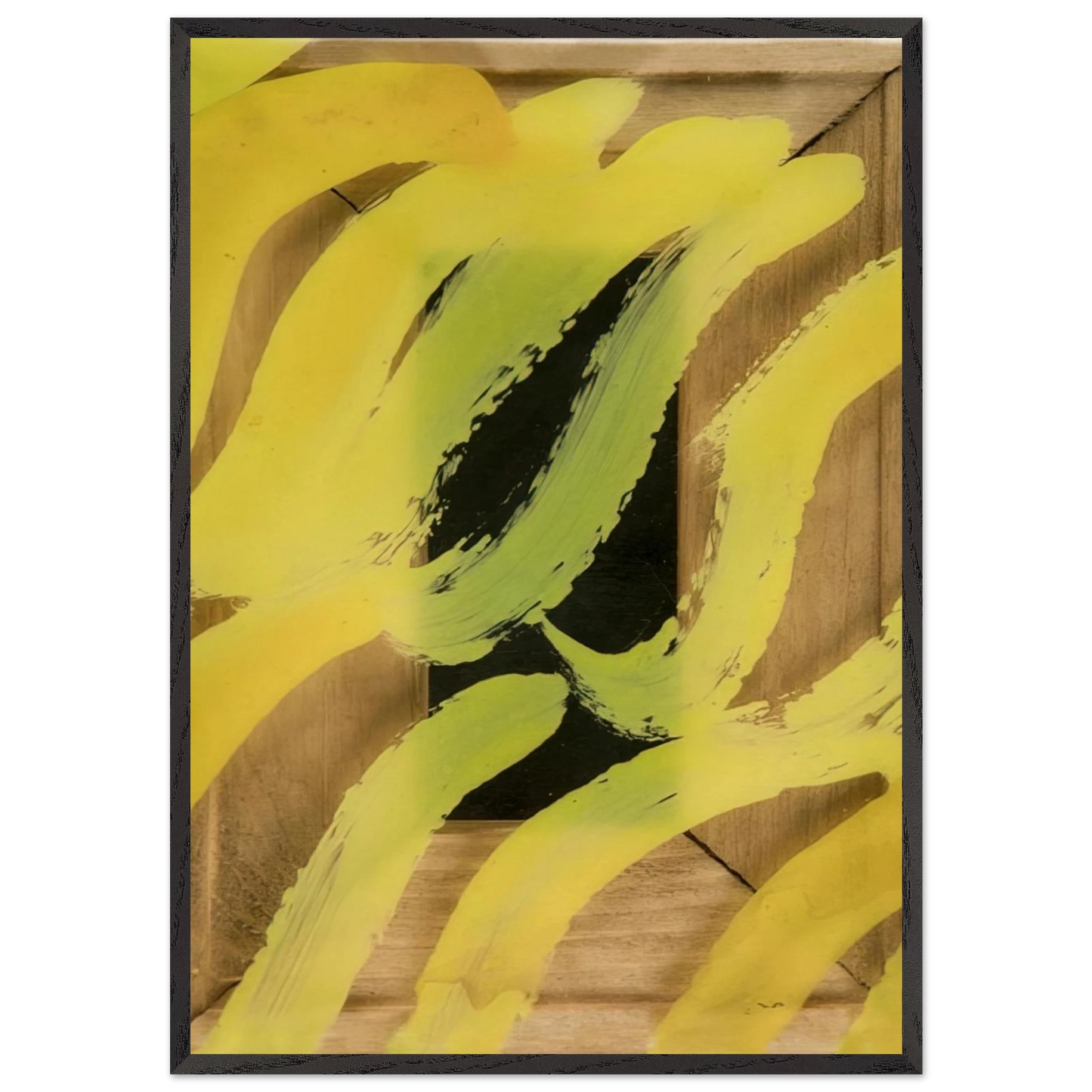 Giallo - 1969 - Carla Accardi 70x100 cm / 28x40 inches Framed Art Print – Black Wooden Frame