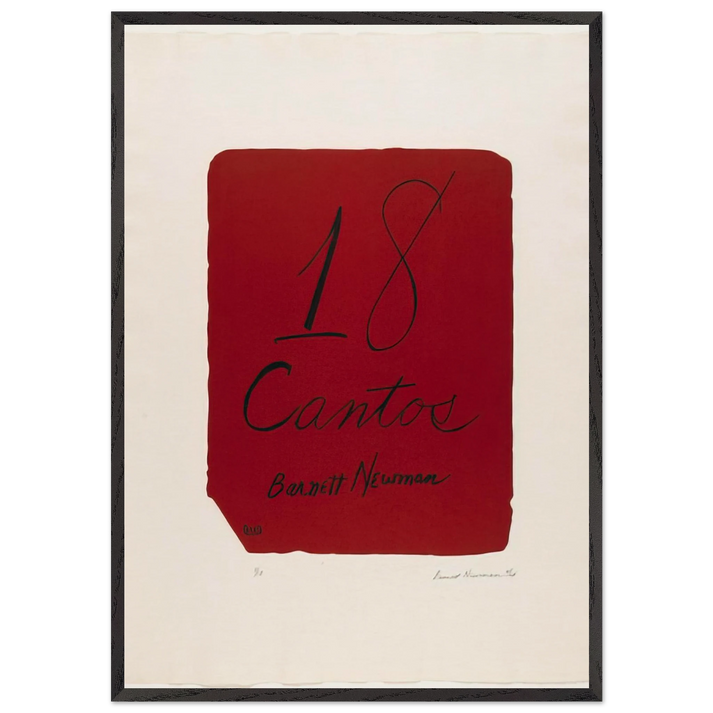 Title Page from 18 Cantos - Barnett Newman 70x100 cm / 28x40 inches Framed Art Print – Black Wooden Frame