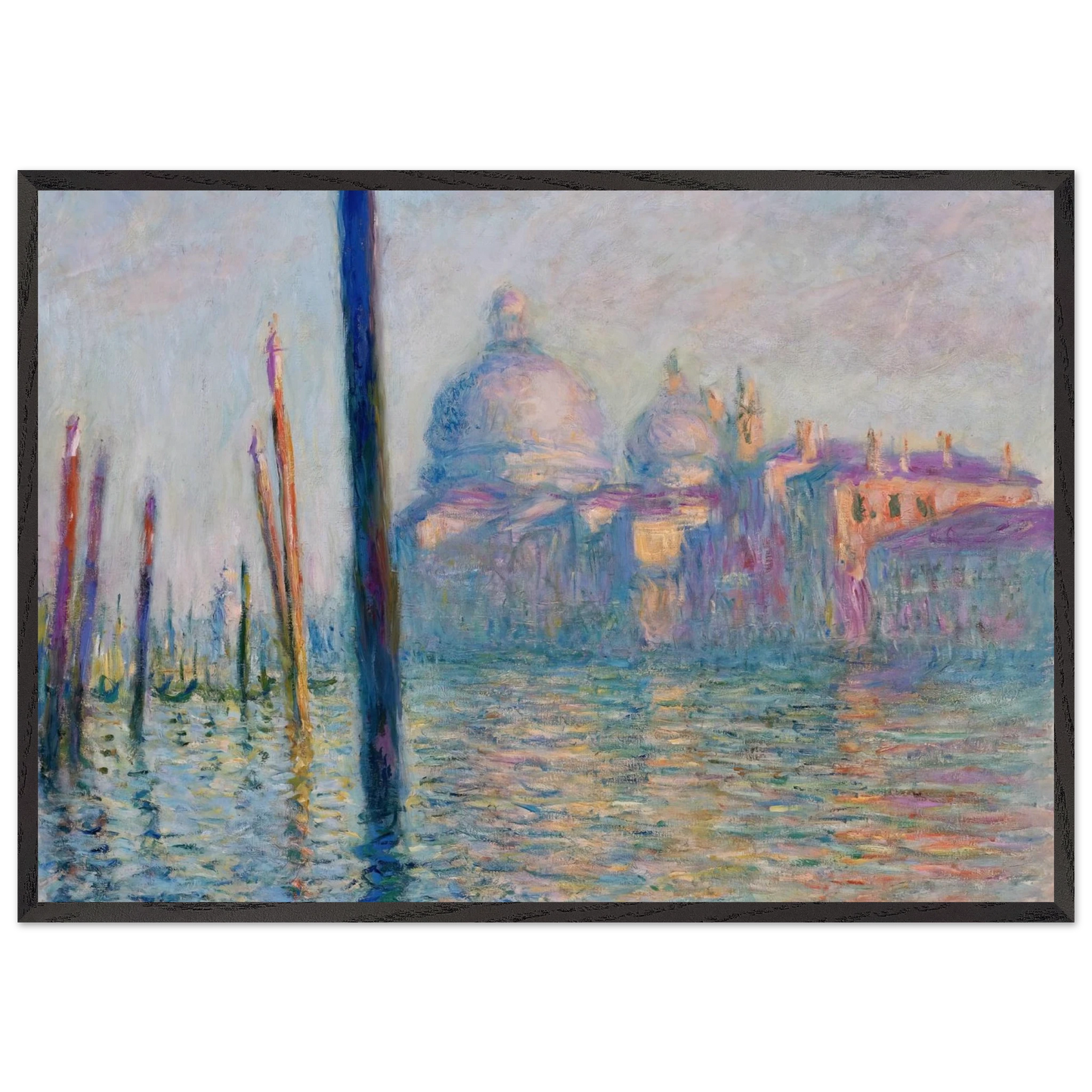 The Grand Canal in Venice 01 - claude monet 70x100 cm / 28x40 inches Framed Art Print – Black Wooden Frame