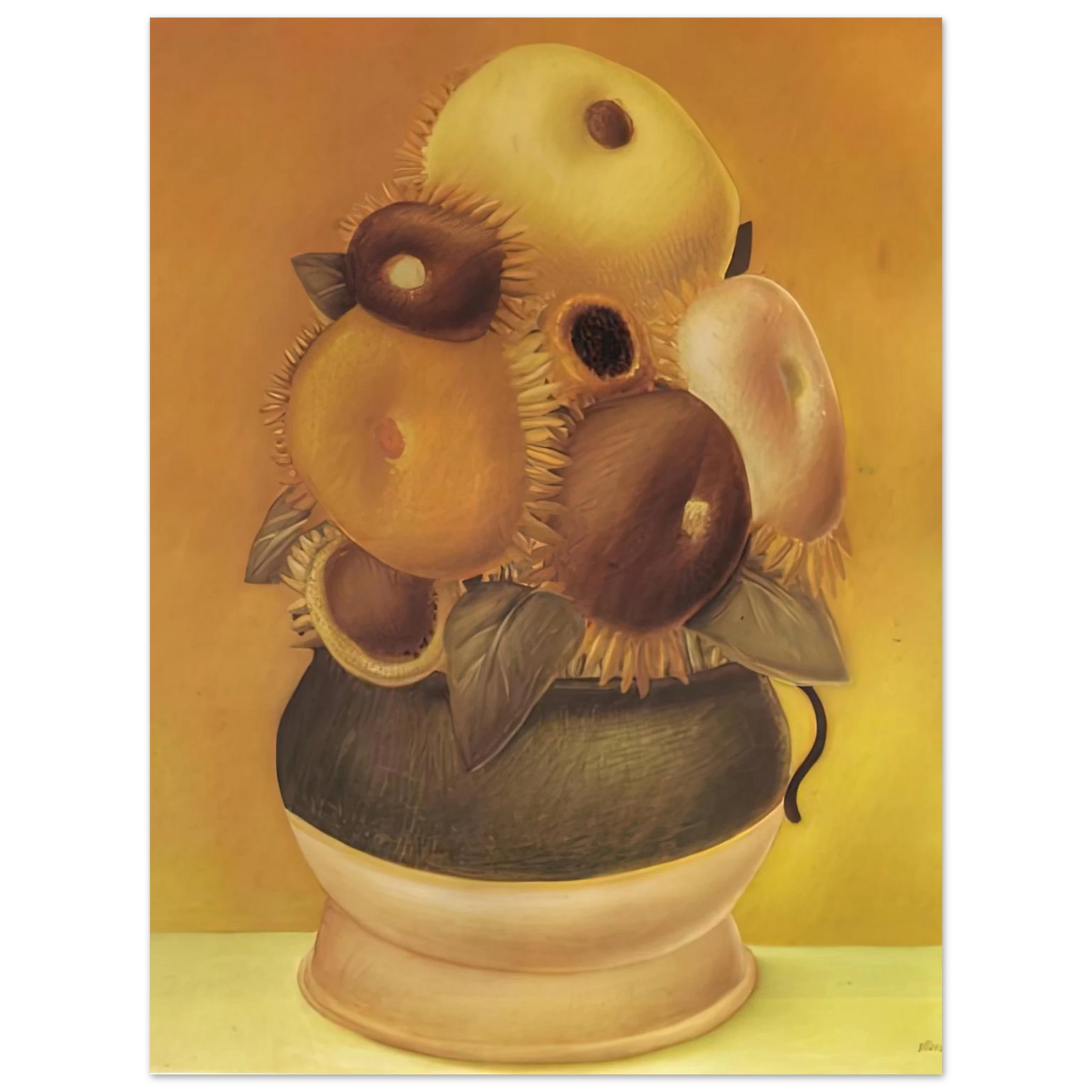 Fernando Botero - SUNFLOWERS 75x100 cm / 30x40inches Fine Art Poster