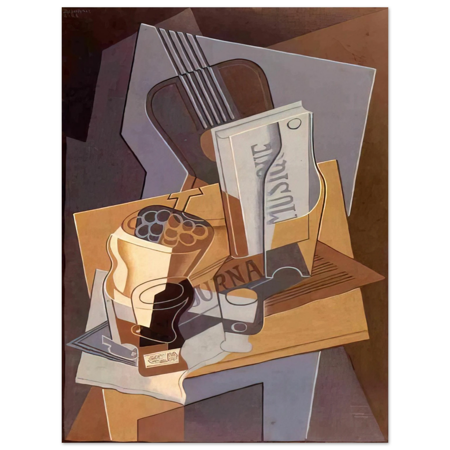 Juan Gris - THE BOOK OF MUSIC 1922 75x100 cm / 30x40inches Fine Art Poster