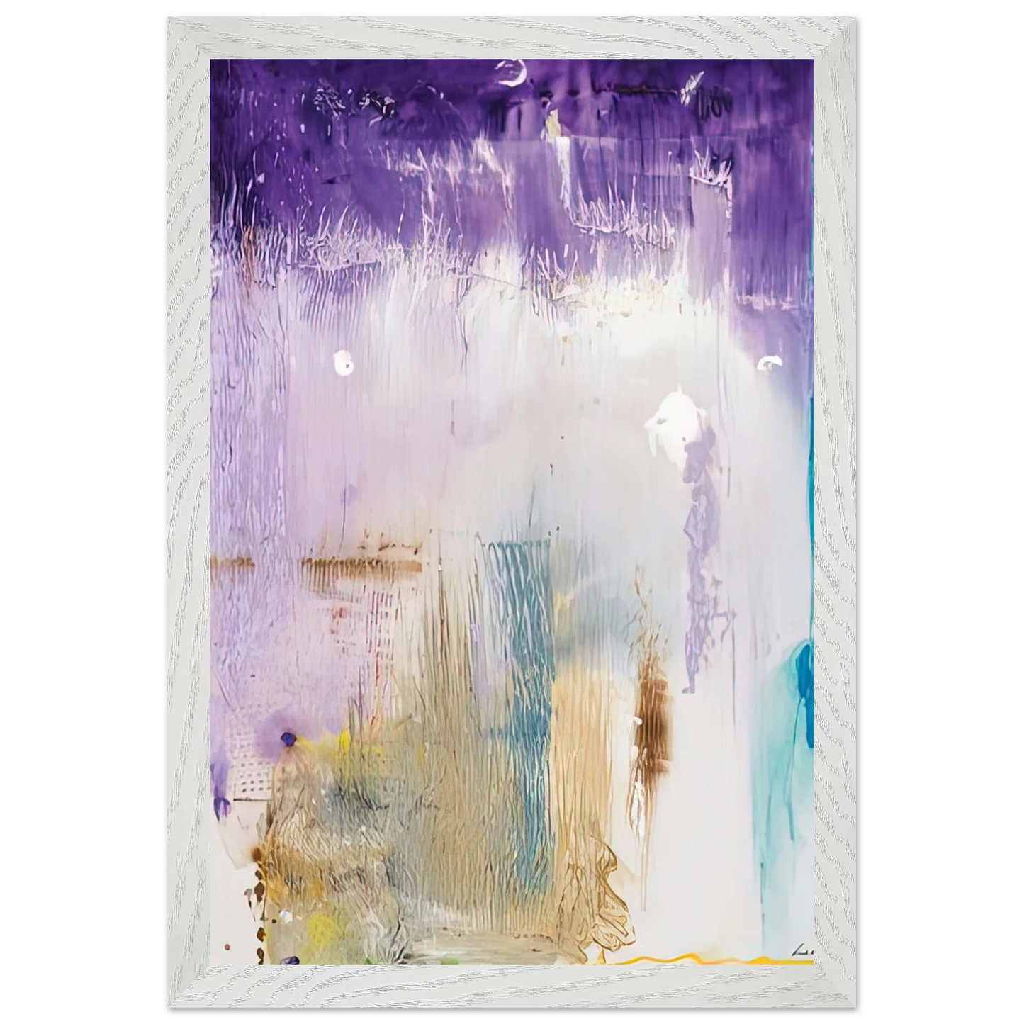 Helen Frankenthaler - Magnet, 1992- Wall Art - 60x80 cm / 24x32 inches - Premium Wooden Framed Poster With Fine Art Paper-canvas - White frame