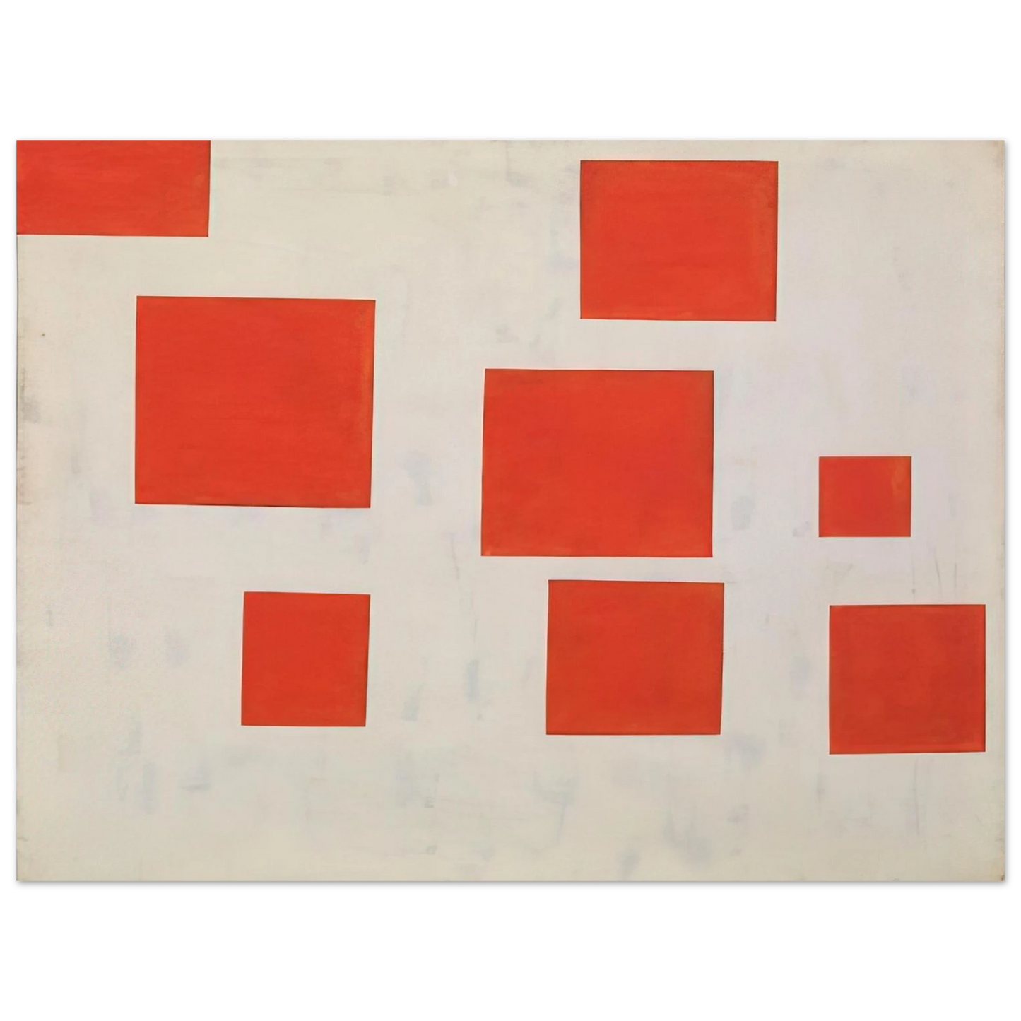 Blinky Palermo - Komposition mit 8 roten Rechtecken Composition with 8 Red Rectangles - 1964 75x100 cm / 30x40inches Fine Art Poster