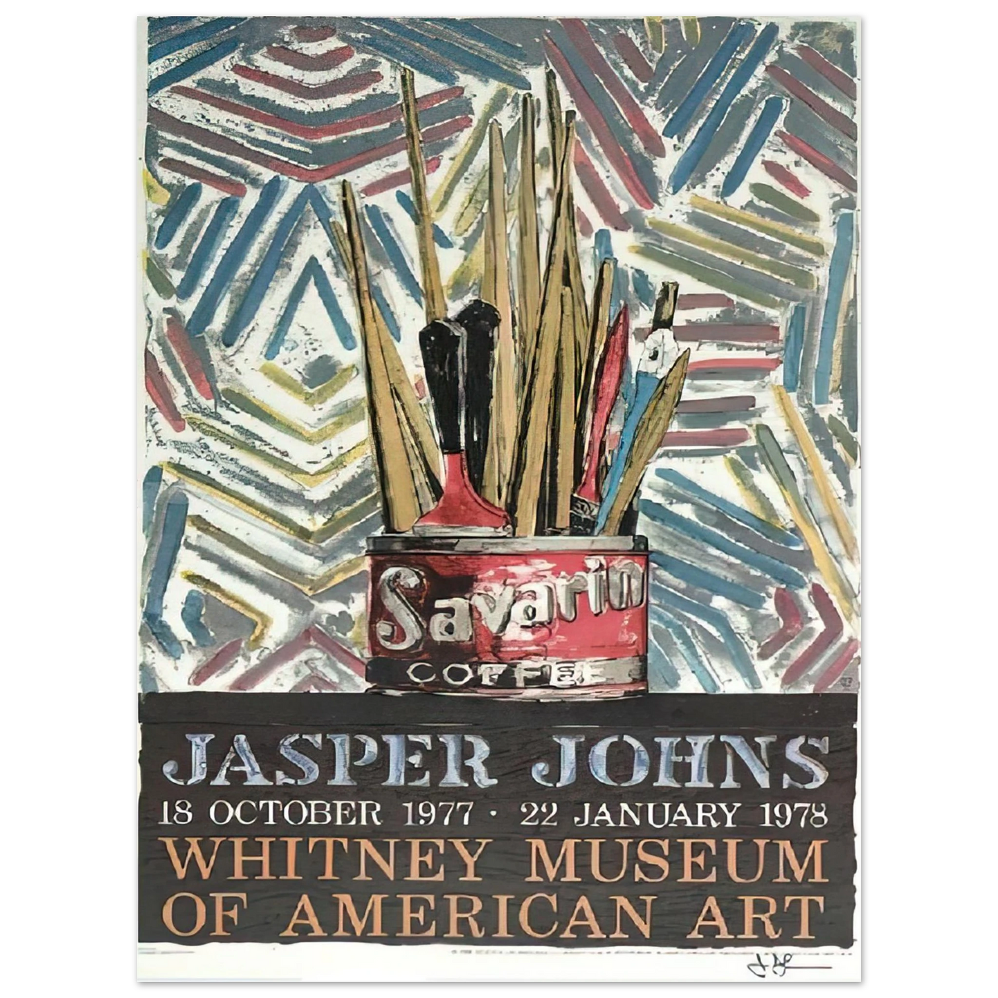 Jasper Johns - SAVARIN WHITNEY MUSEUM POSTER 75x100 cm / 30x40inches Fine Art Poster