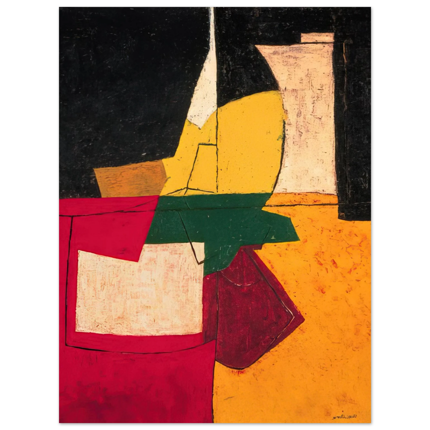 Serge Poliakoff - Composition abstraite aux traits - 1951 75x100 cm / 30x40inches Fine Art Poster
