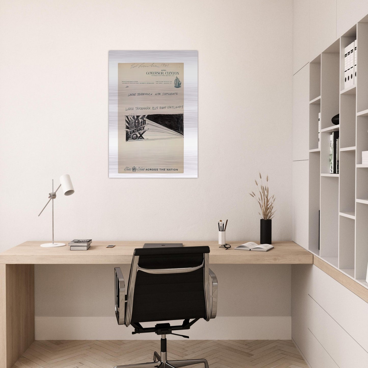 TRADEMARCK SKETCH 1961 - Edward Ruscha Brushed Aluminum Print - 70x100 cm / 28x40 inches | Edward Ruscha Aluminum Print | Edward Ruscha Prints