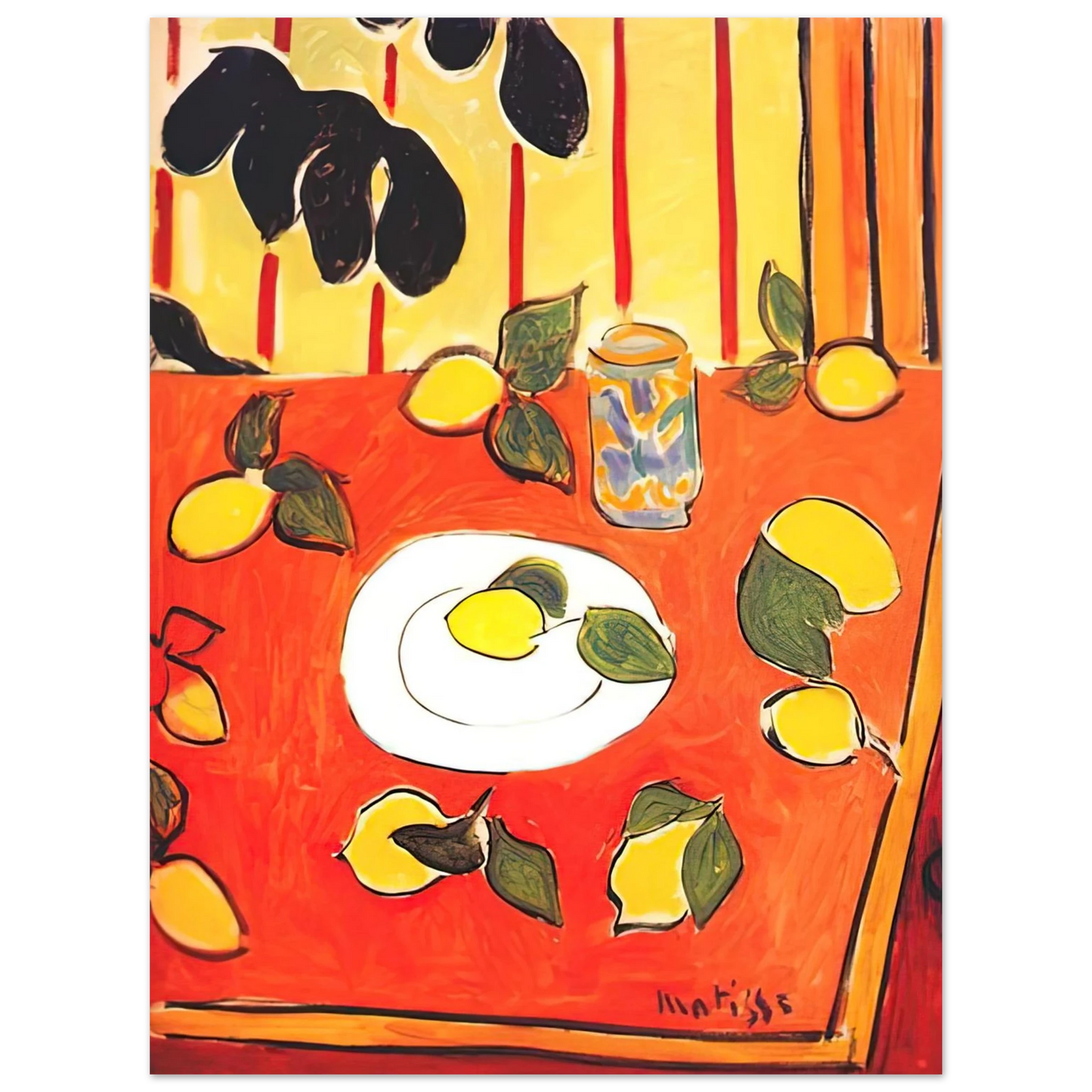 Henri Matisse - BLACK PHILODENDRON AND LEMONS 1943 75x100 cm / 30x40inches Fine Art Poster