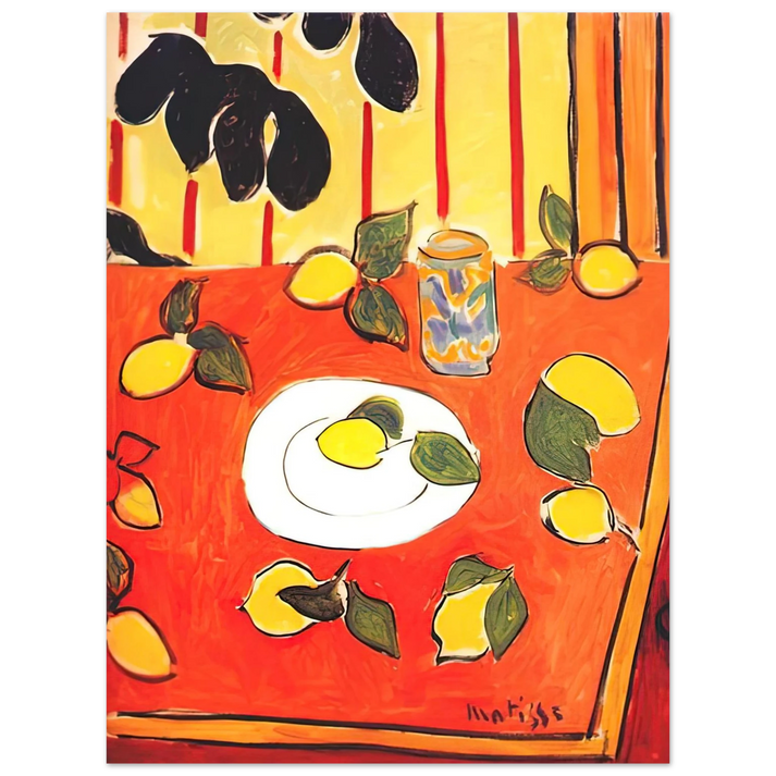 Henri Matisse - BLACK PHILODENDRON AND LEMONS 1943 75x100 cm / 30x40inches Fine Art Poster