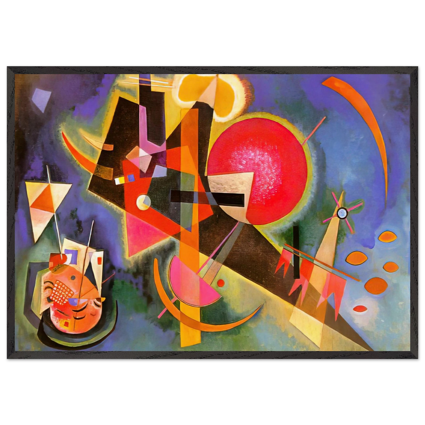 IN BLUE 1925 - Wassily Kandinsky 70x100 cm / 28x40 inches Framed Art Print – Black Wooden Frame