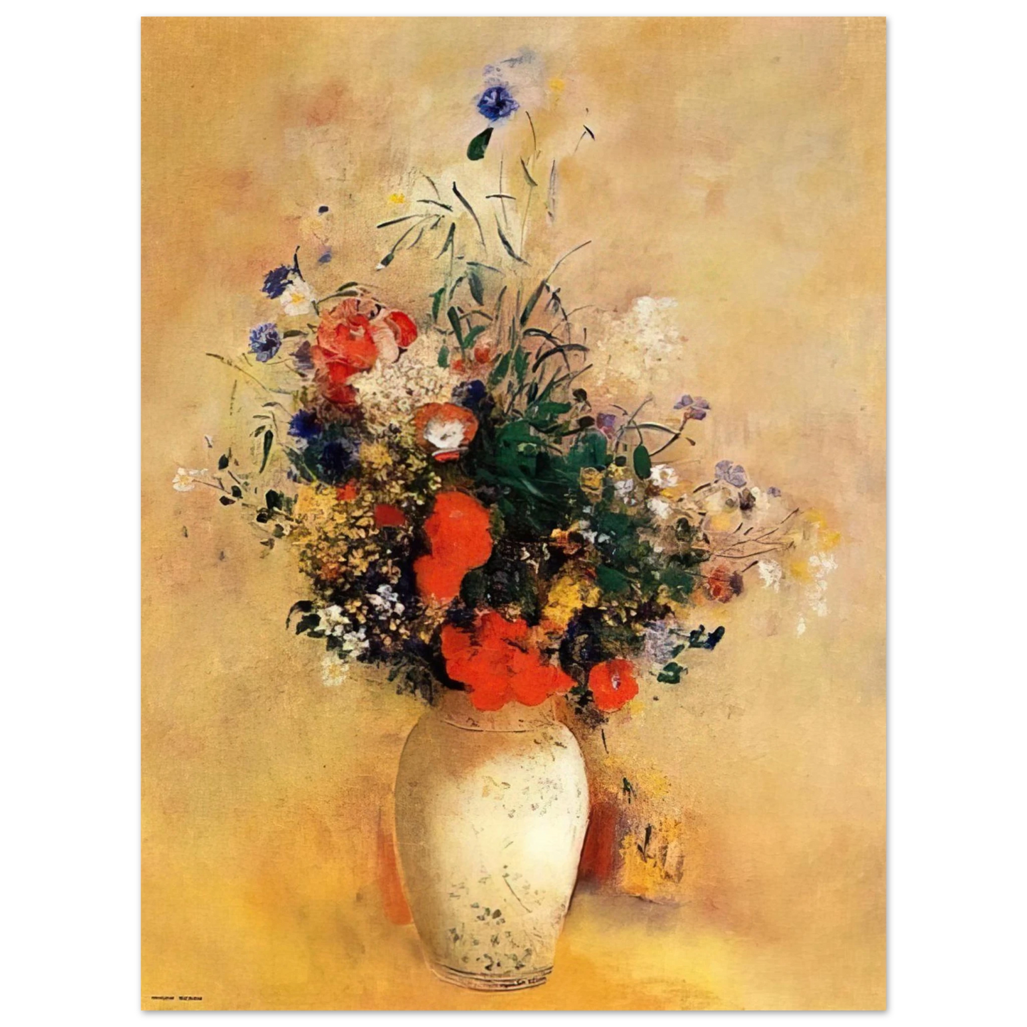 Odilon Redon - FLOWERS IN A BLUE VASE 75x100 cm / 30x40inches Fine Art Poster