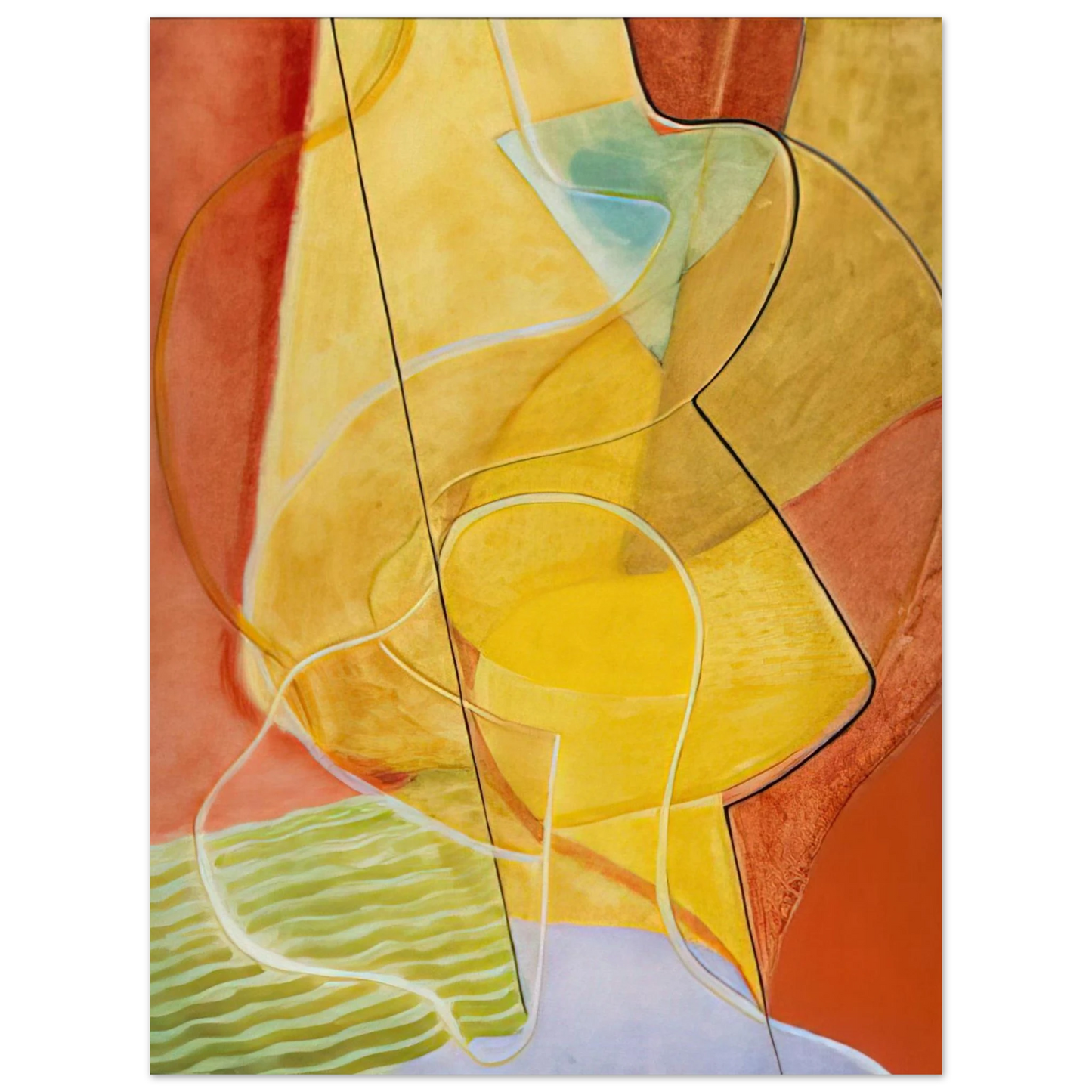 John Ferren - Composition aux Plais Jaunes - 1933 75x100 cm / 30x40inches Fine Art Poster