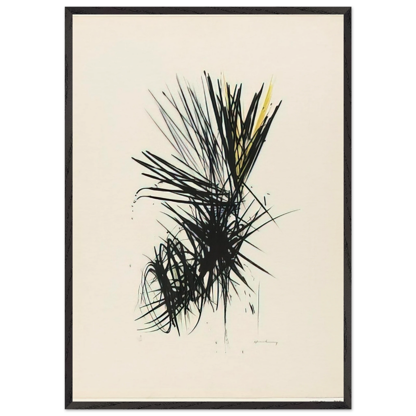 Untitled L 12 - 1957 - Hans Hartung 70x100 cm / 28x40 inches Framed Art Print – Black Wooden Frame